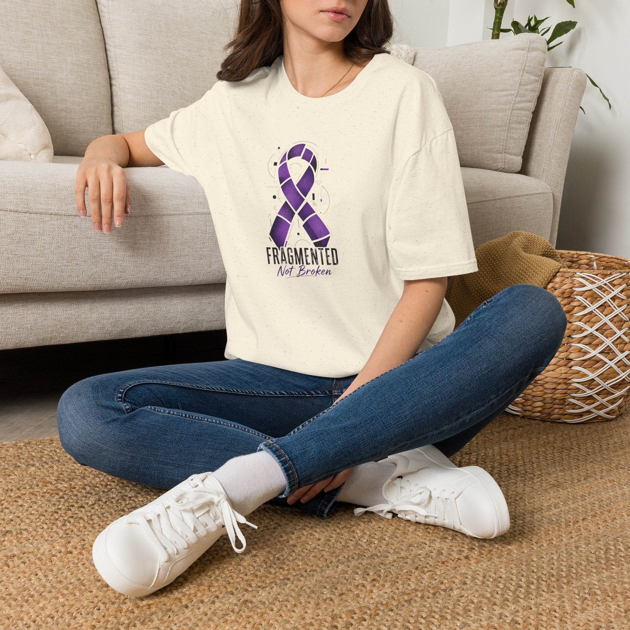Fragmented, Not Broken Epilepsy Awareness T-Shirt | Purple Ribbon Unisex Graphic Tee
