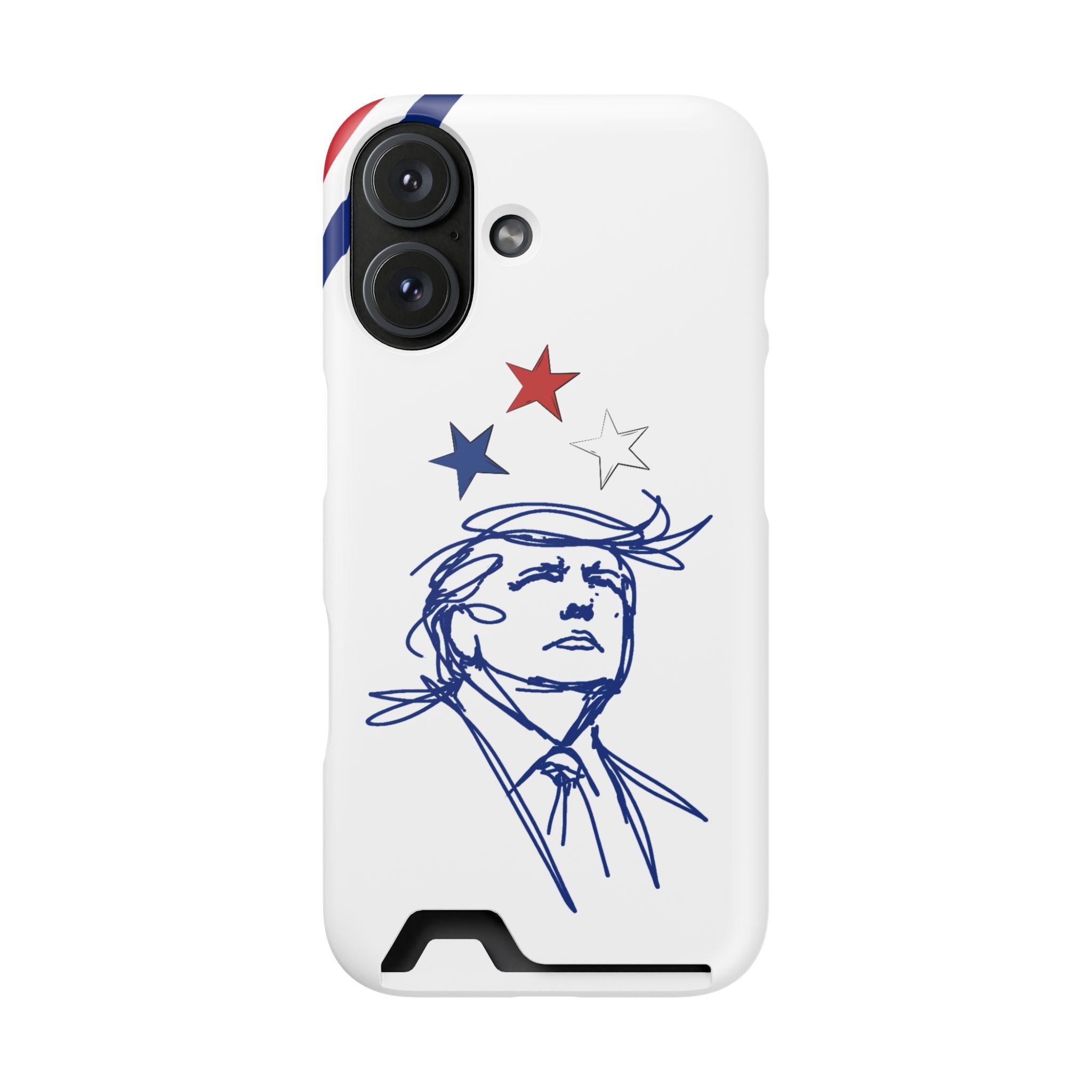 Swoop Guy Samsung Galaxy Case – Minimal Line Portrait Patriotic Design, Slim Protective Case with Card Slot