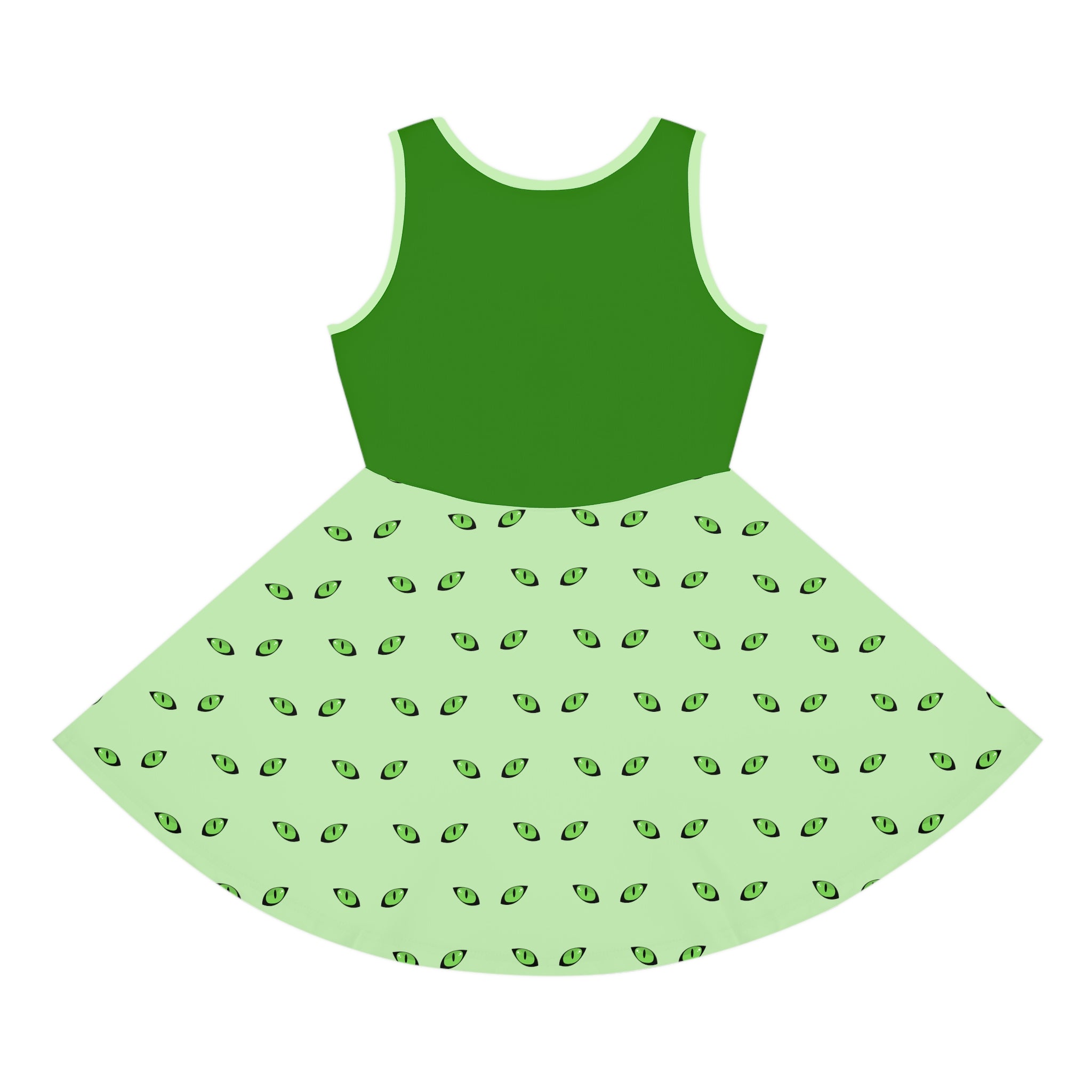 Cat Eyes Twirl Dress for Girls – Whimsical Sleeveless A-Line Summer Dress