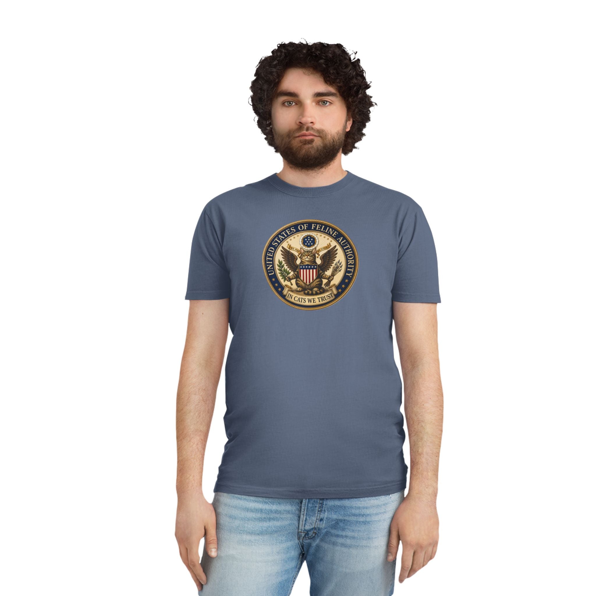 United States Of Feline Authority Vintage Seal Cat Tee