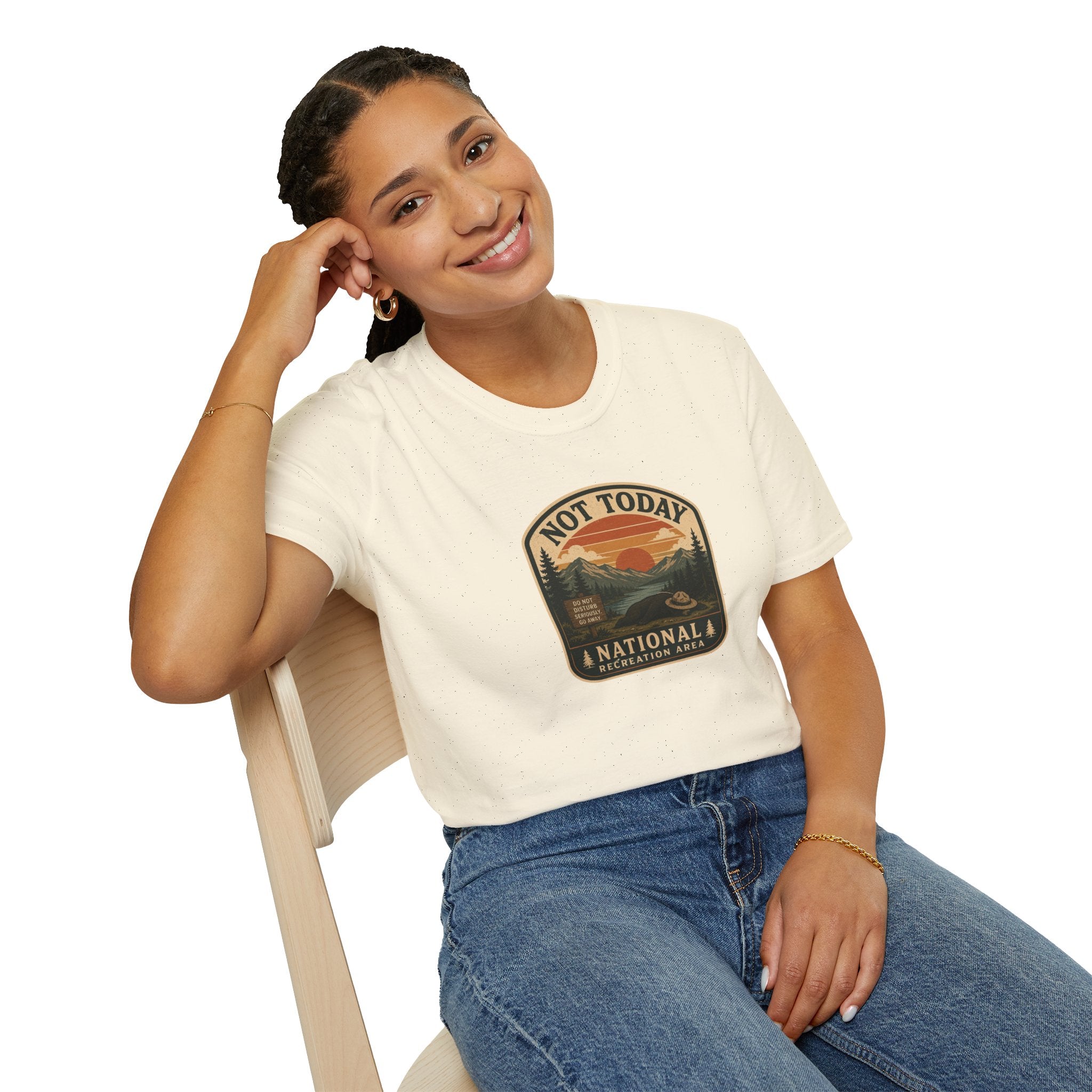 Not Today National Recreation Area Unisex T-Shirt | Funny Retro Outdoors Graphic Tee
