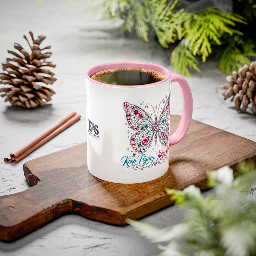 Keep Flying, Keep Shining Rhinestone Butterfly Mug (11oz & 15oz)
