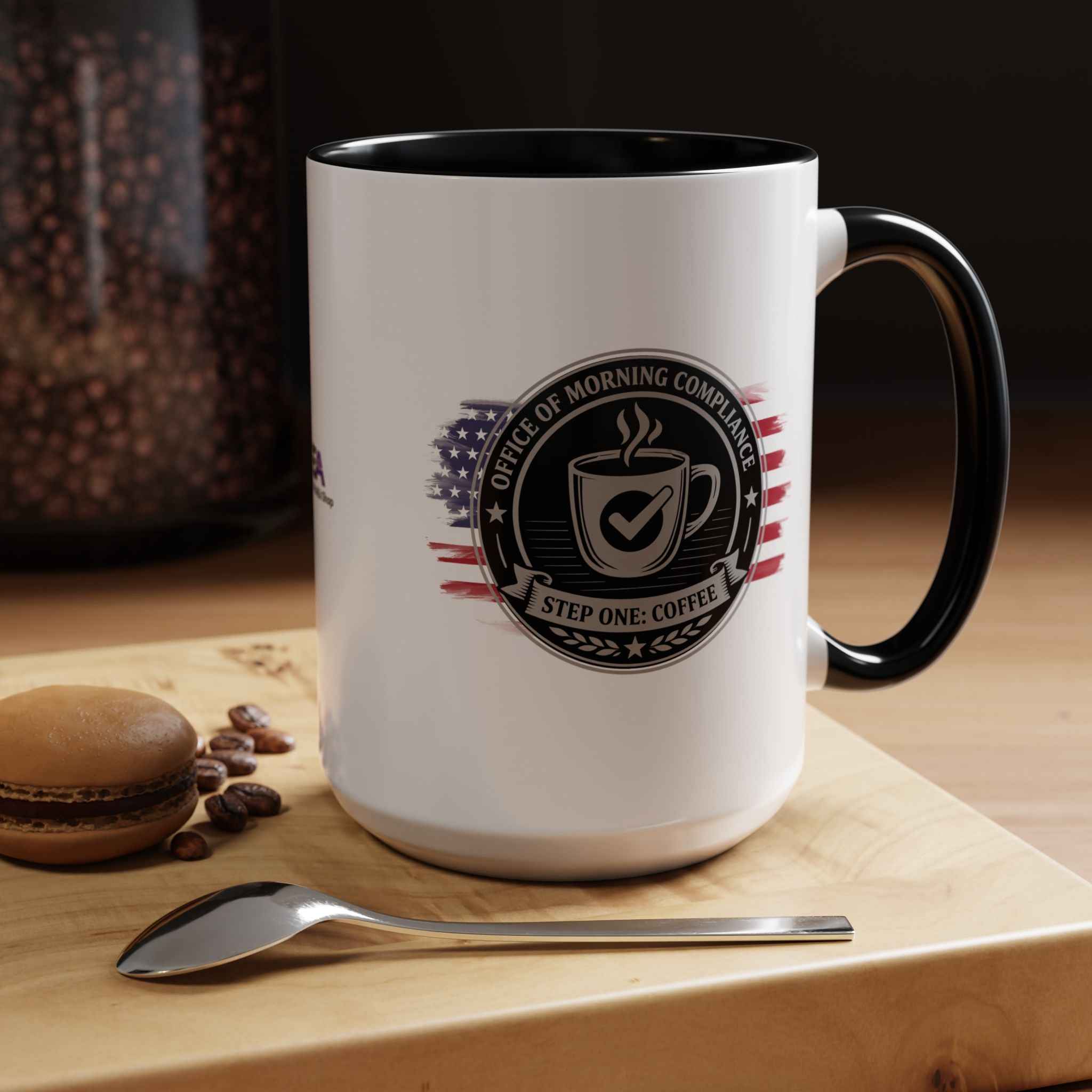 Office of Morning Compliance Coffee Mug – “Step One: Coffee” Official Seal Cup