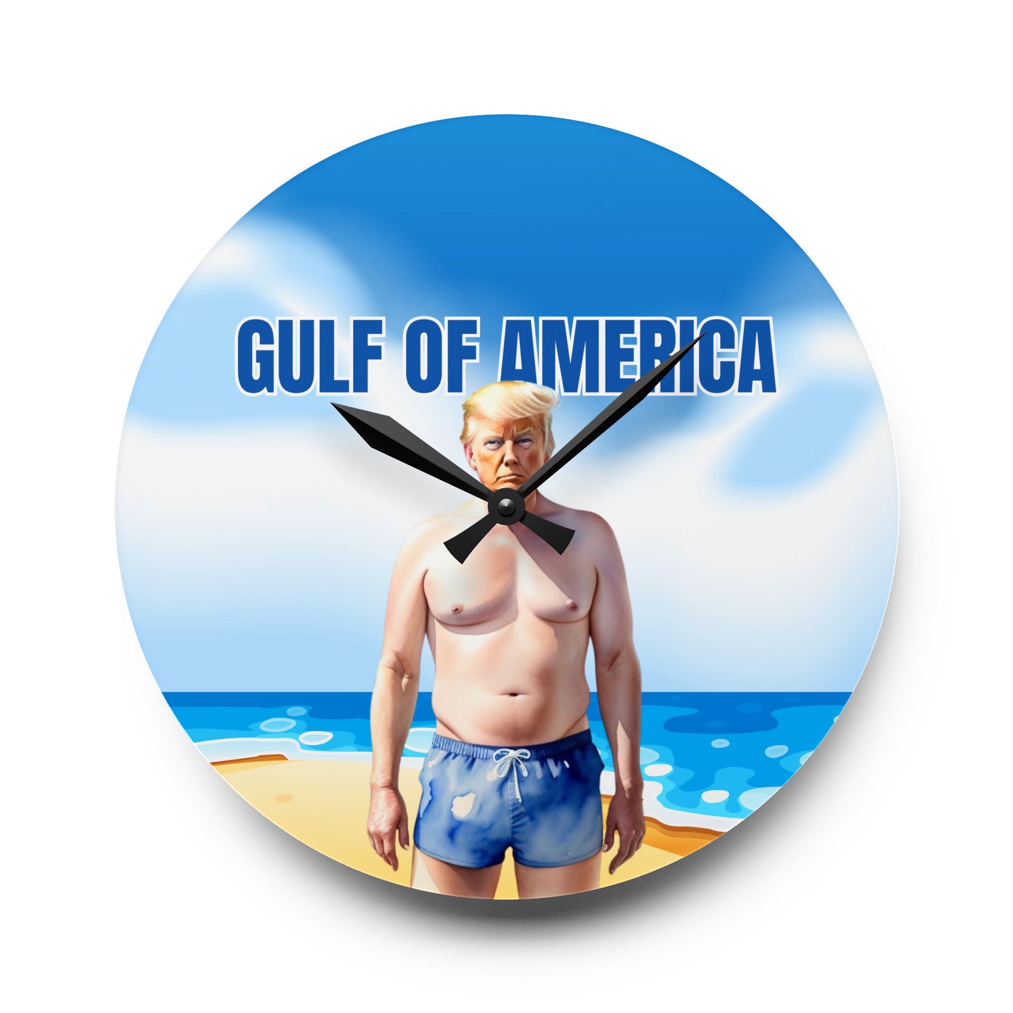 American Gulf Acrylic Wall Clock - Stylish Coastal Home Decor
