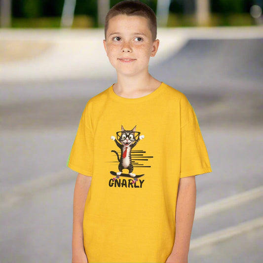 Kids Gnarly Cat Tee - Fun and Playful Cotton T-Shirt for Children