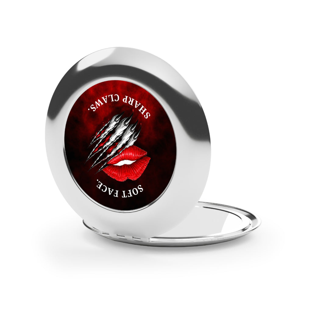 Soft Face, Sharp Claws Compact Mirror – Cute Until It Isn’t