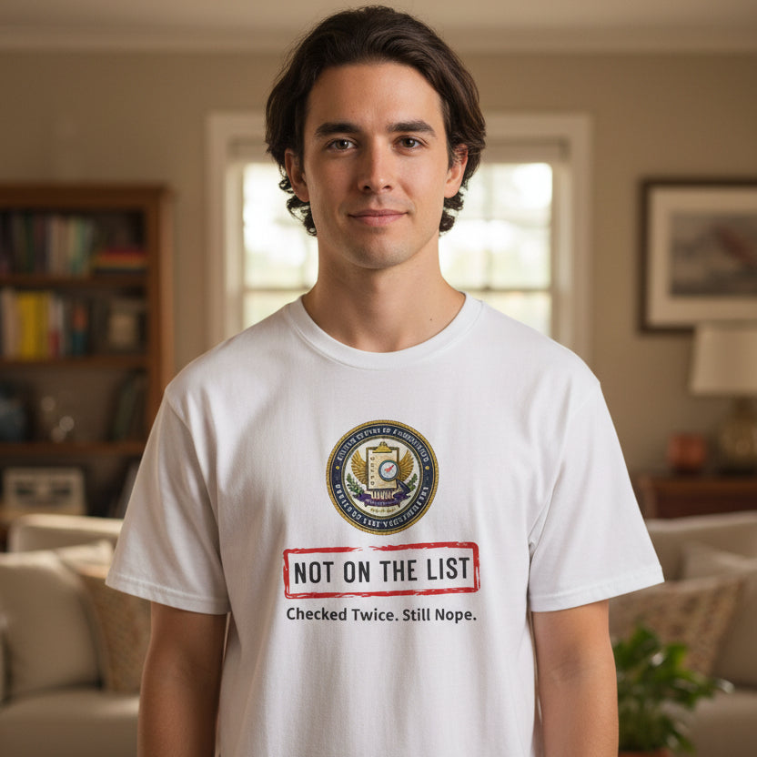 NOT ON THE LIST T-Shirt | United States of Unbothered Political Parody Tee