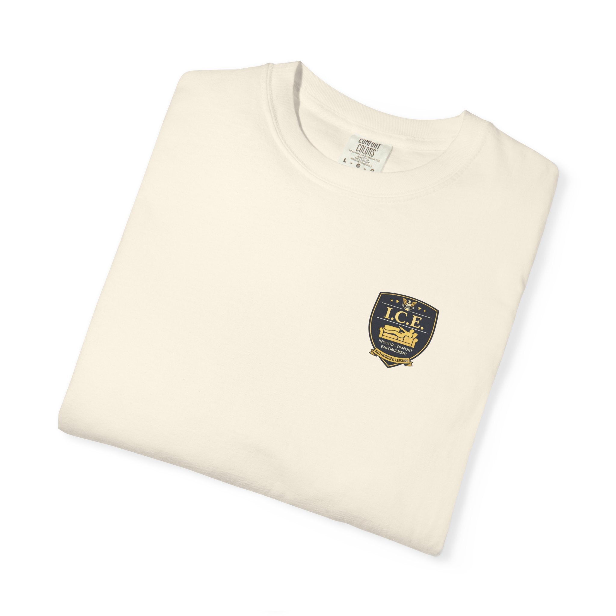 I.C.E. Badge T-Shirt | Institute of Cozy Excellence Parody Tee