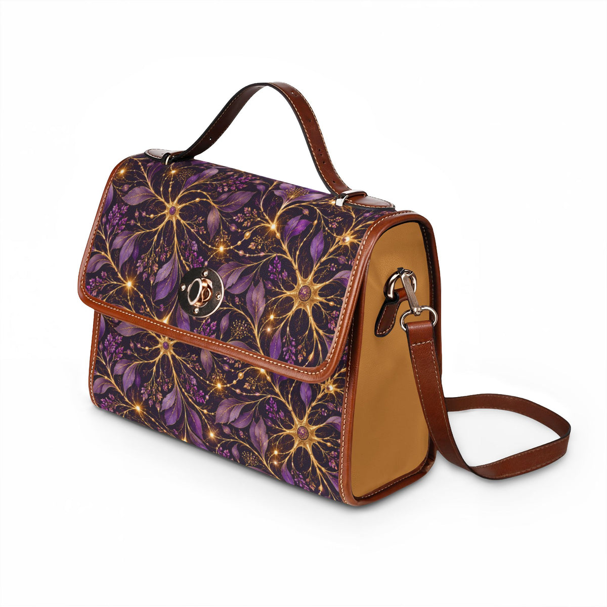 Beautifully Miswired Neuron Floral Satchel Bag | Epilepsy Awareness Handbag