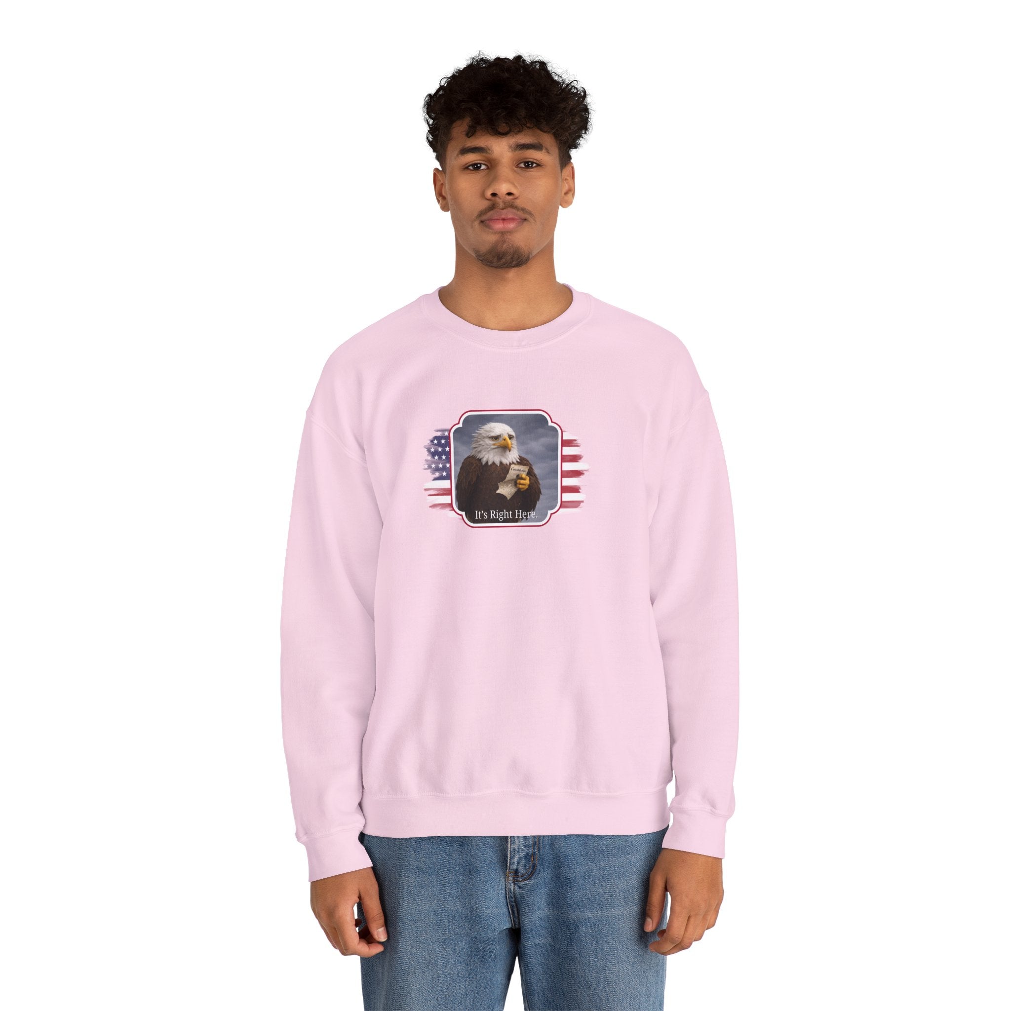 “It’s Right Here” Political Parody Crewneck Sweatshirt