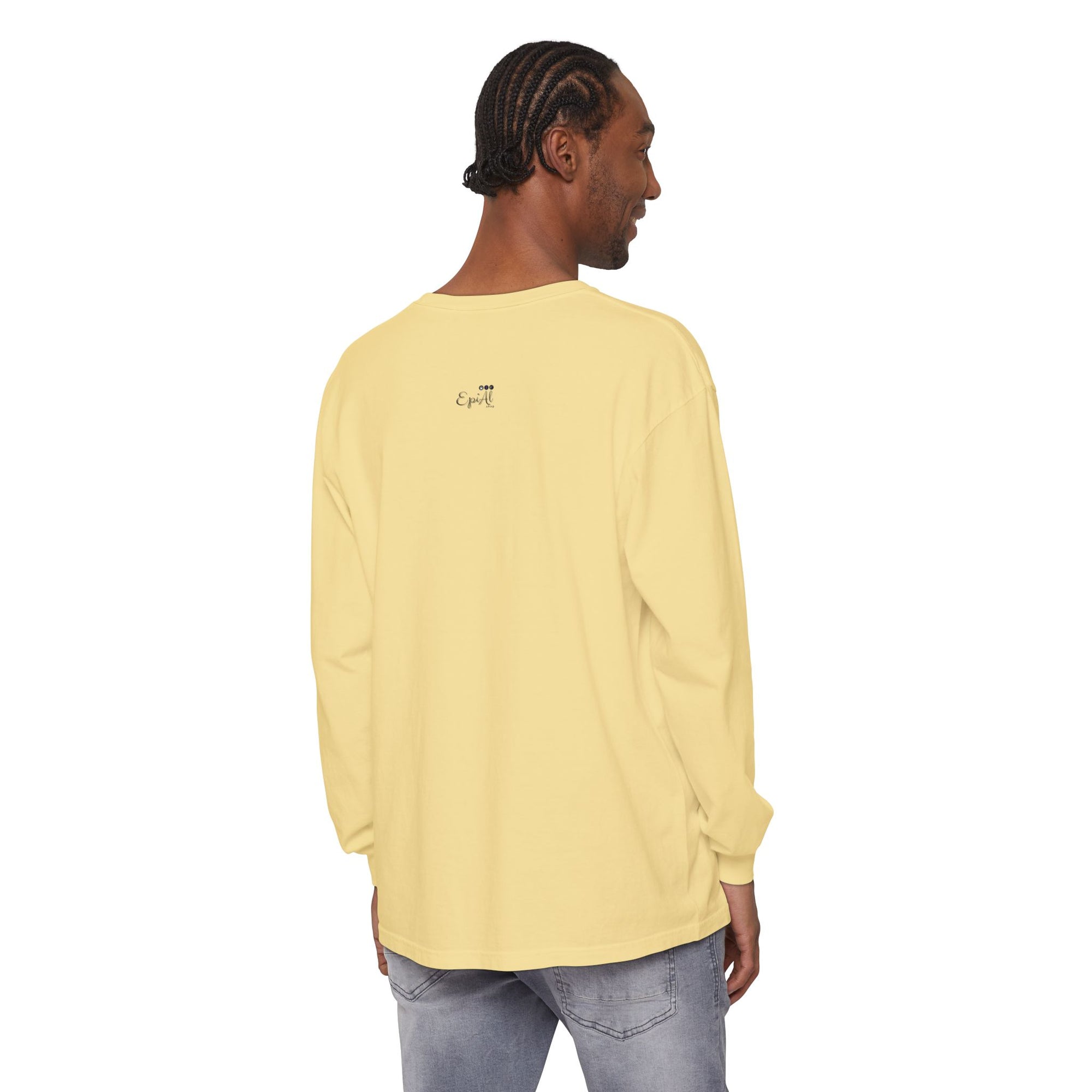 Whimsical Long Sleeve T-Shirt with Giant Cat Design
