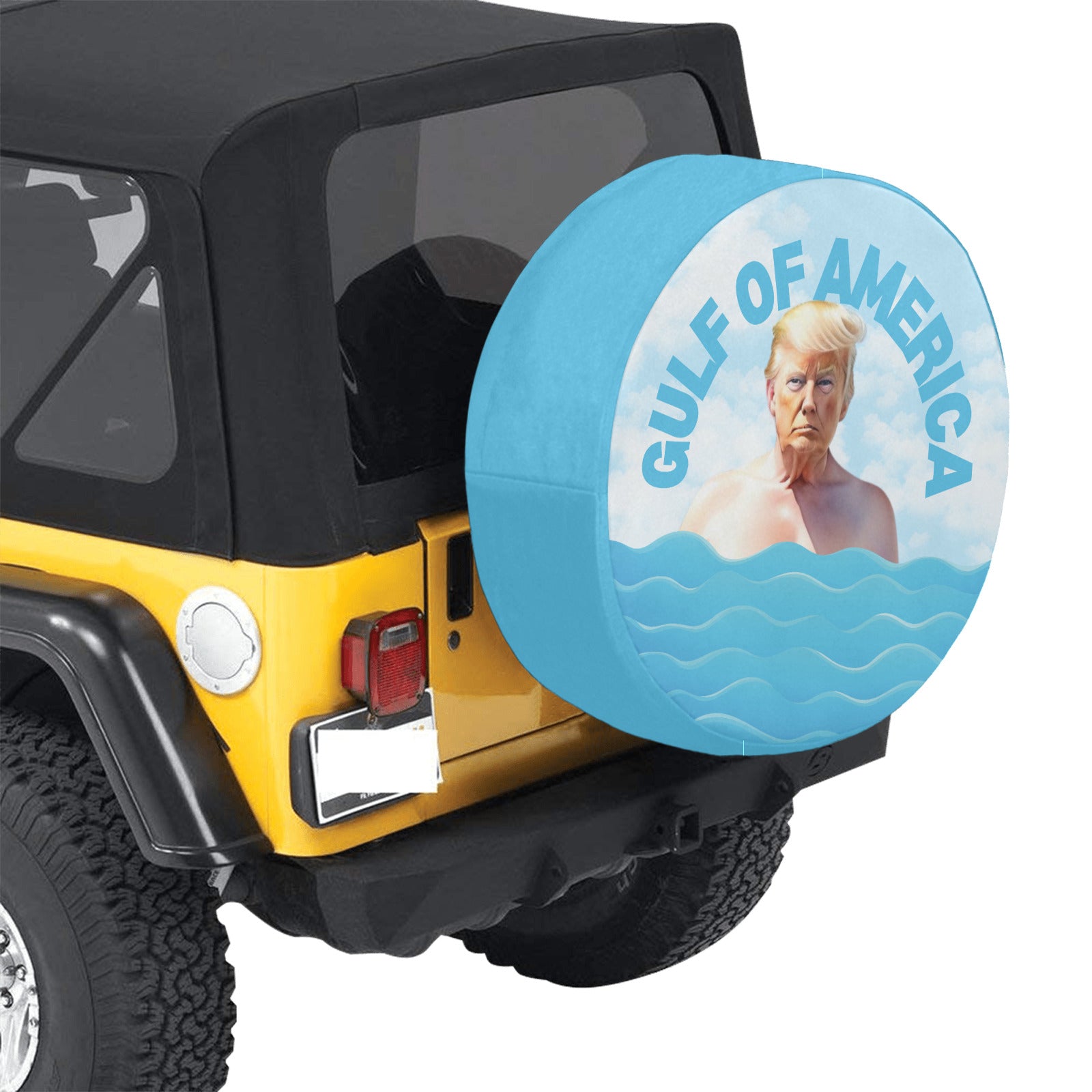 Trump in the Gulf Spare Tire Cover (Large)(17")