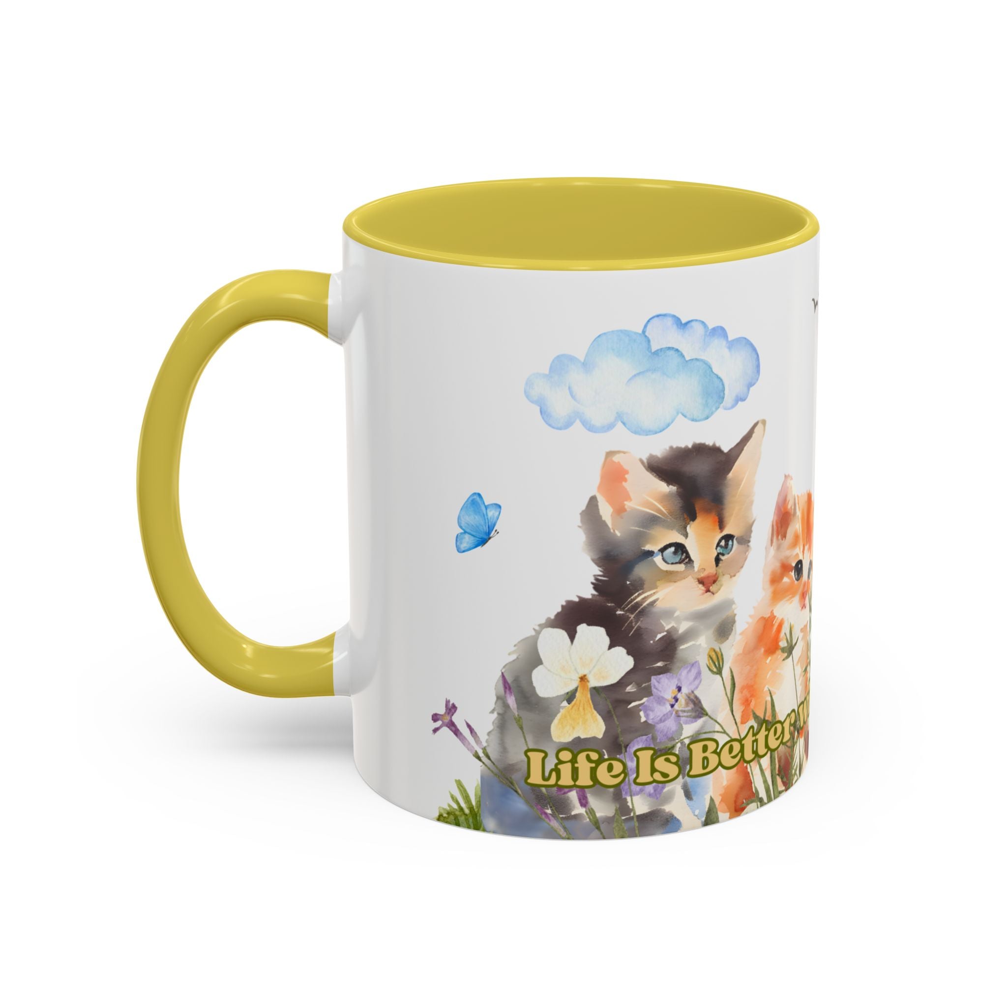 Life Is Better with Coffee and Cats Ceramic Mug