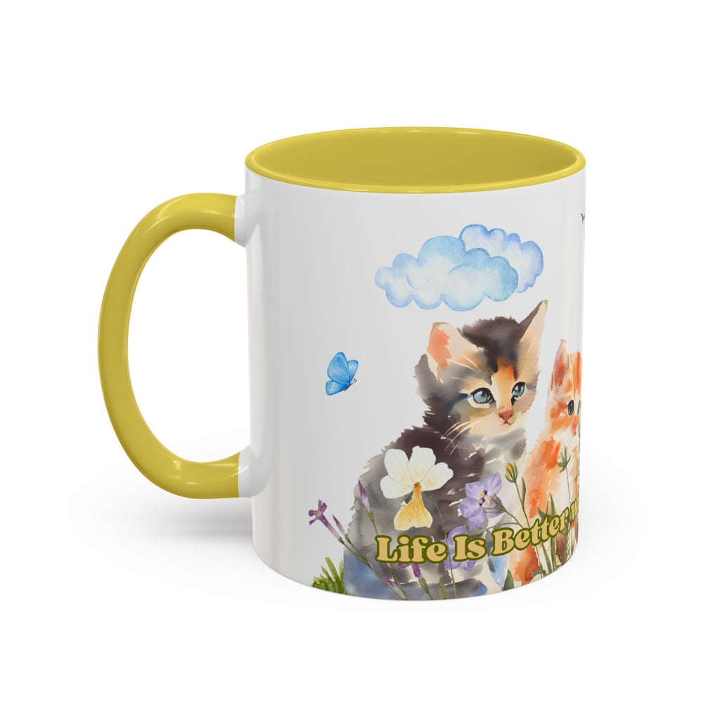 Life Is Better with Coffee and Cats Ceramic Mug