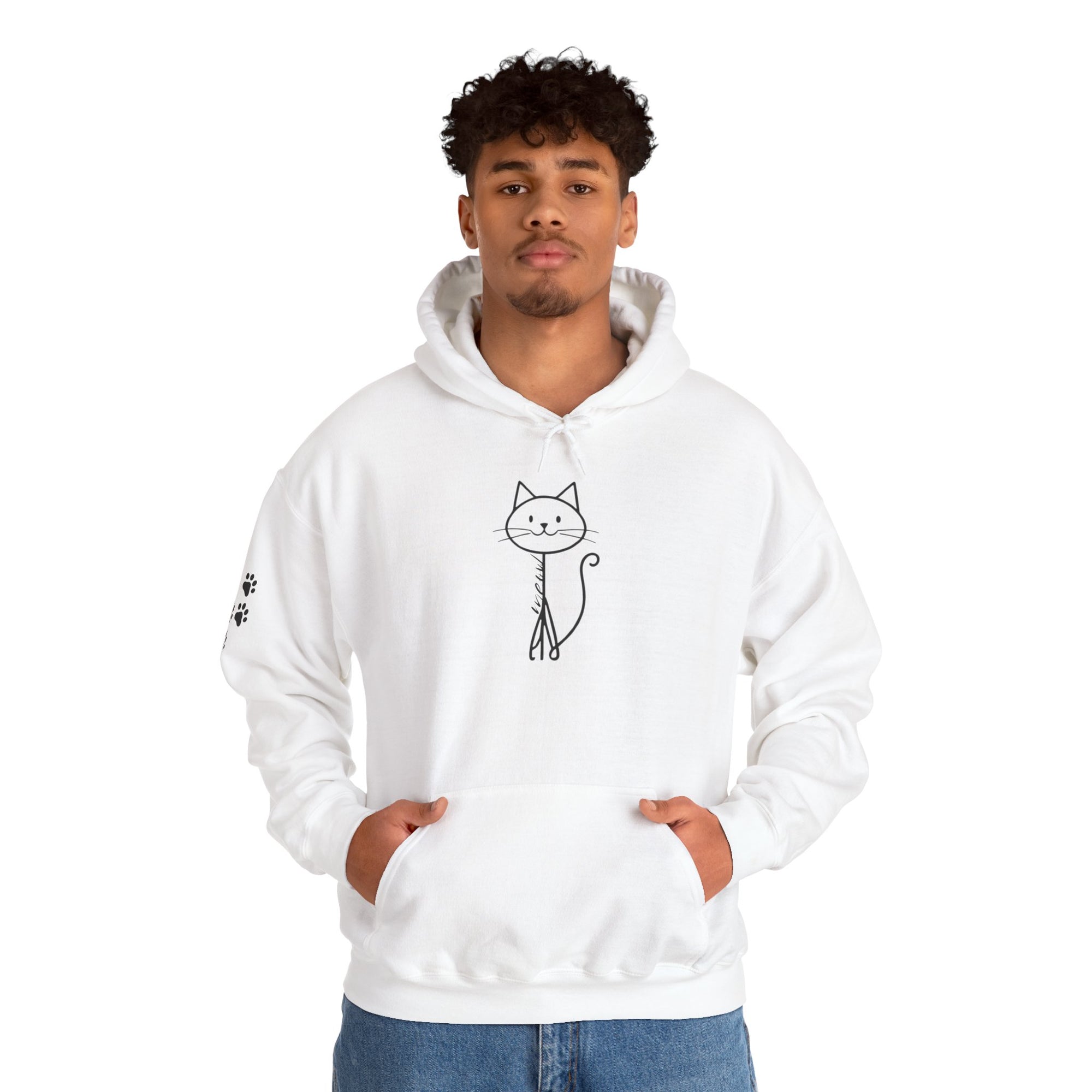 Cozy Stick Cat Lover Hoodie
