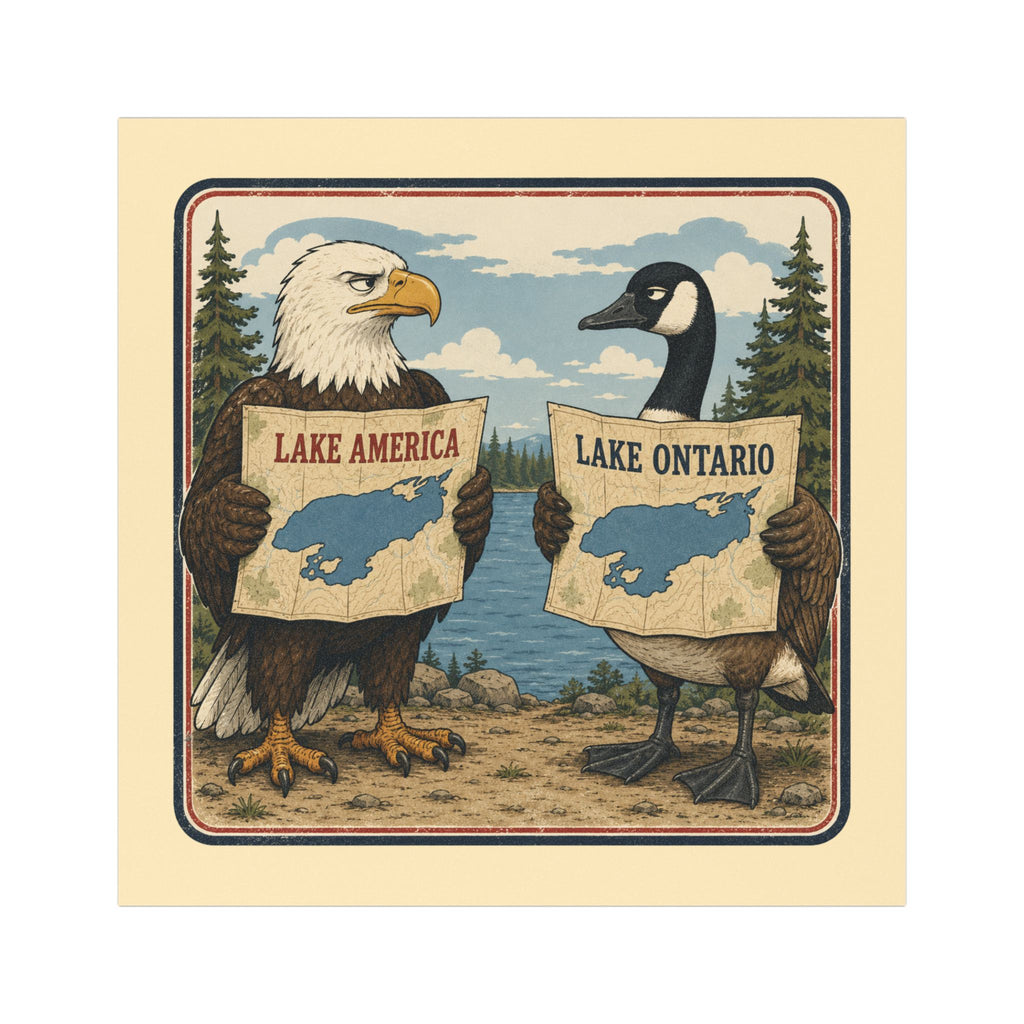 Lake America vs. Lake Ontario Car Magnet | Eagle and Goose Humor