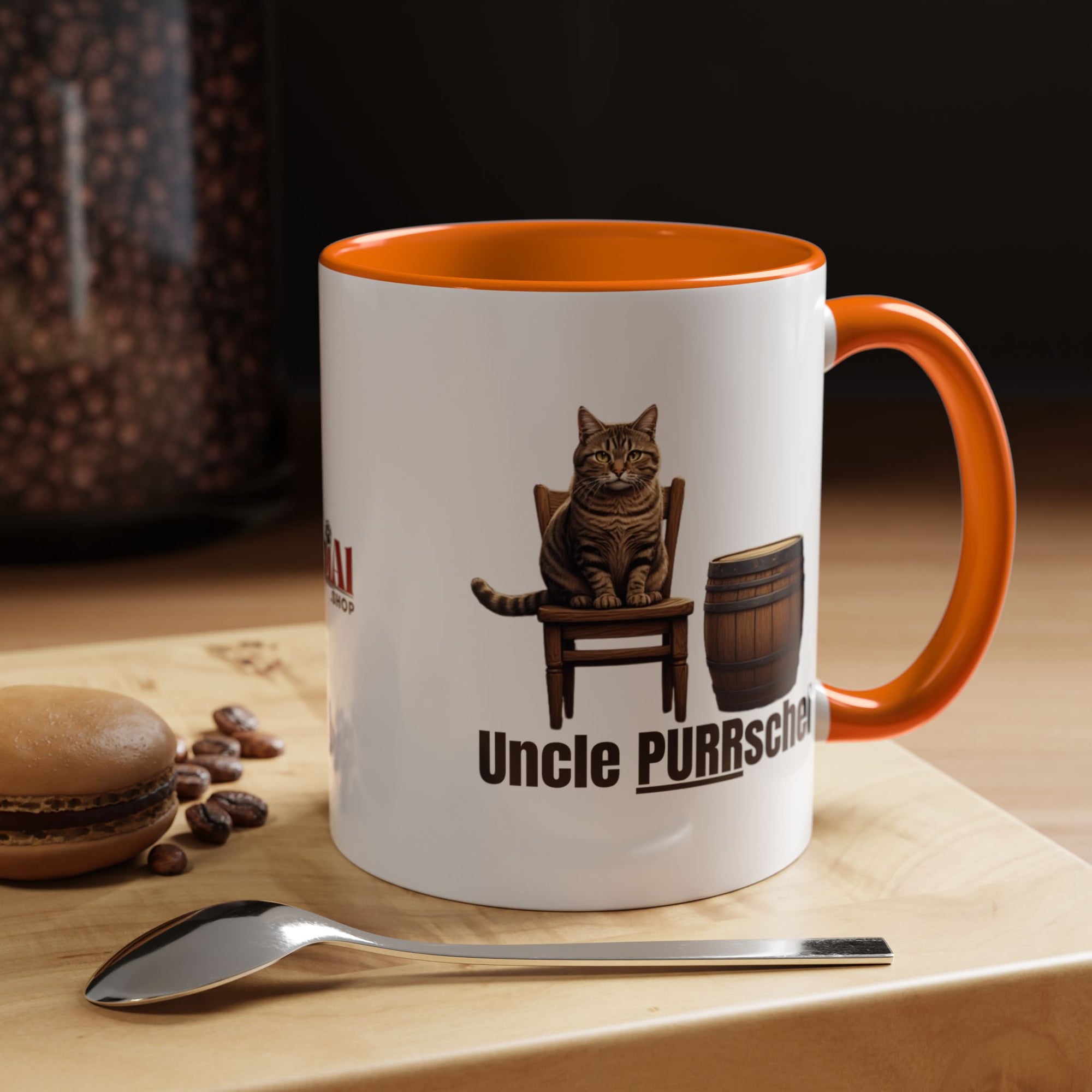 Humorous Uncle Purrschel Cat Accent Coffee Mug