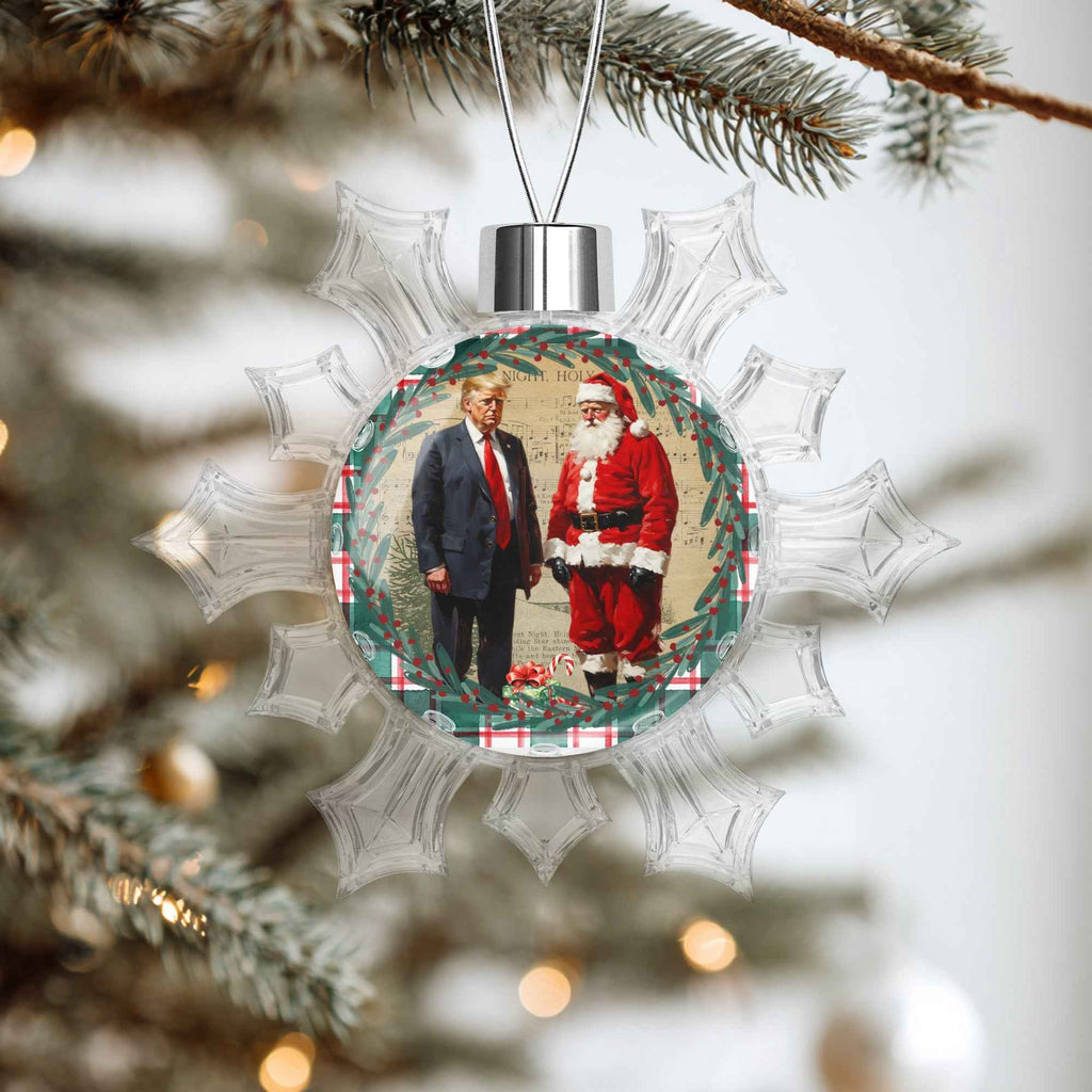 Trump & Santa Snowflake-Shaped Christmas Ornament
