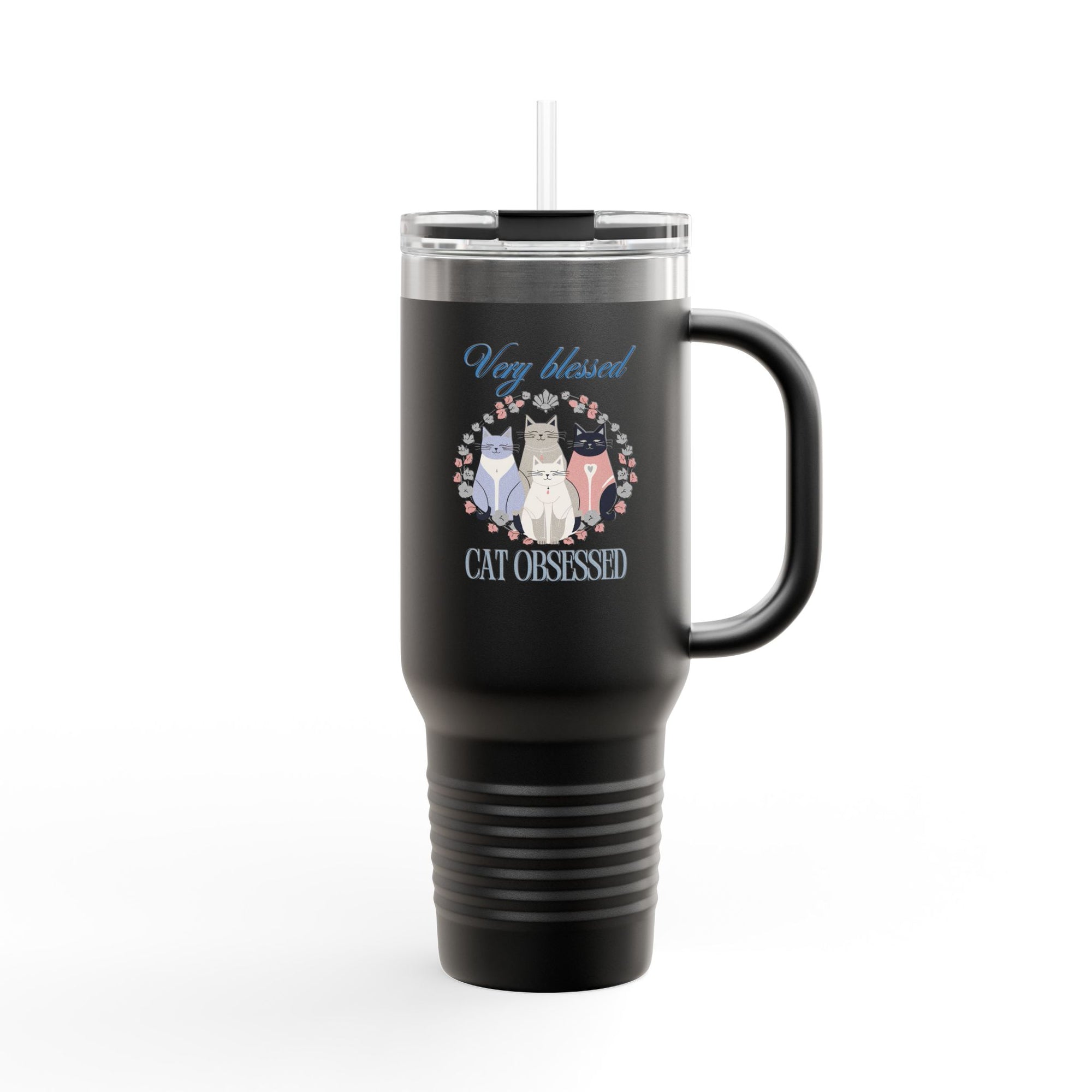 Very Blessed Cat Obsessed Insulated Travel Mug - Perfect for Cat Lovers