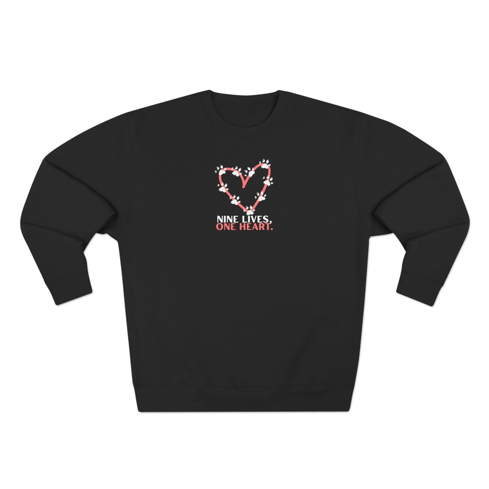 Nine Lives, One Heart – Cat Lover Sweatshirt