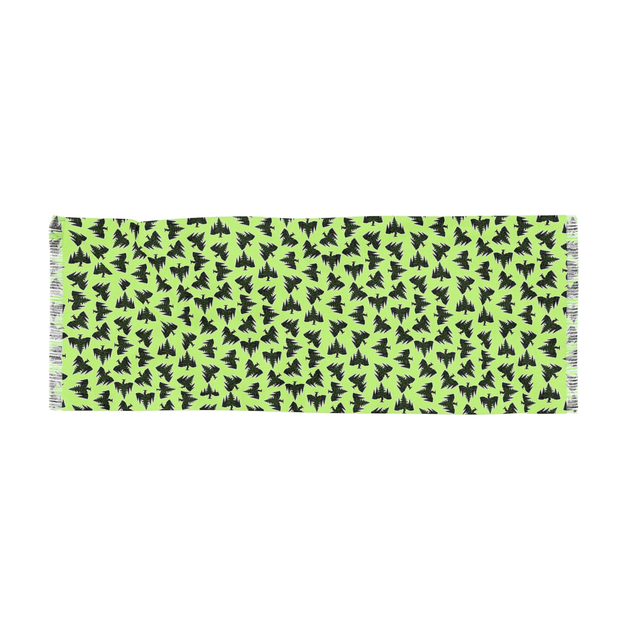 Bigfoot & Black Cat Hide-and-Seek Forest Scarf