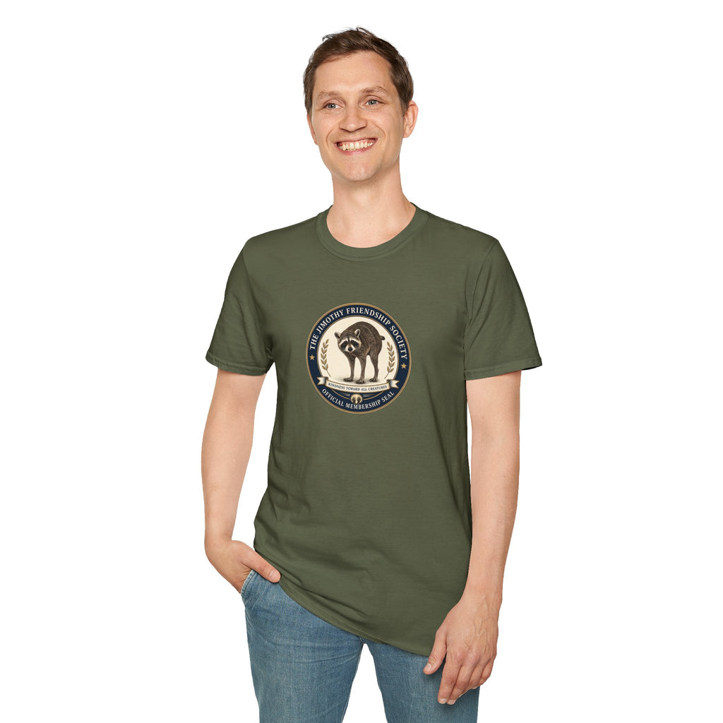 The Jimothy Friendship Society T-Shirt | Raccoon Membership Seal Tee