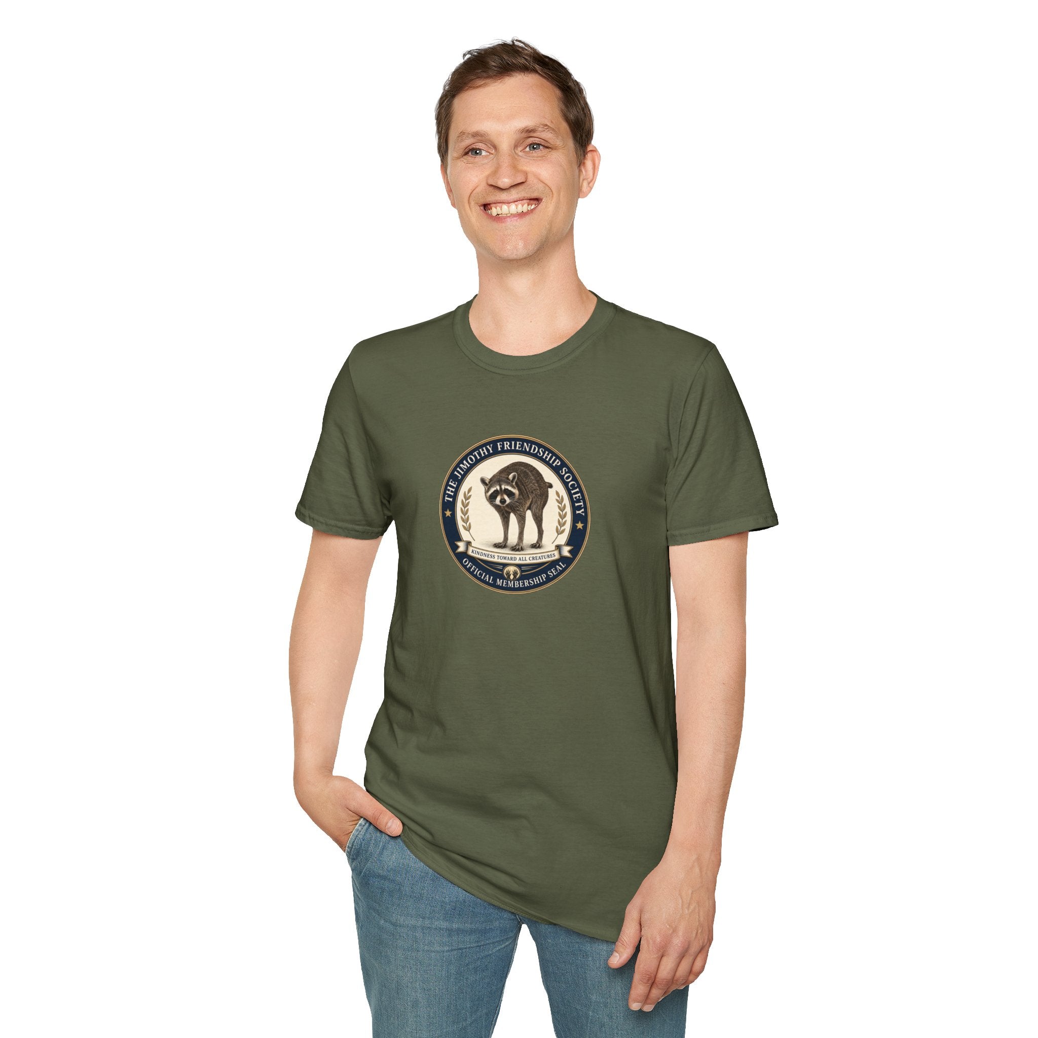 The Jimothy Friendship Society T-Shirt | Raccoon Membership Seal Tee