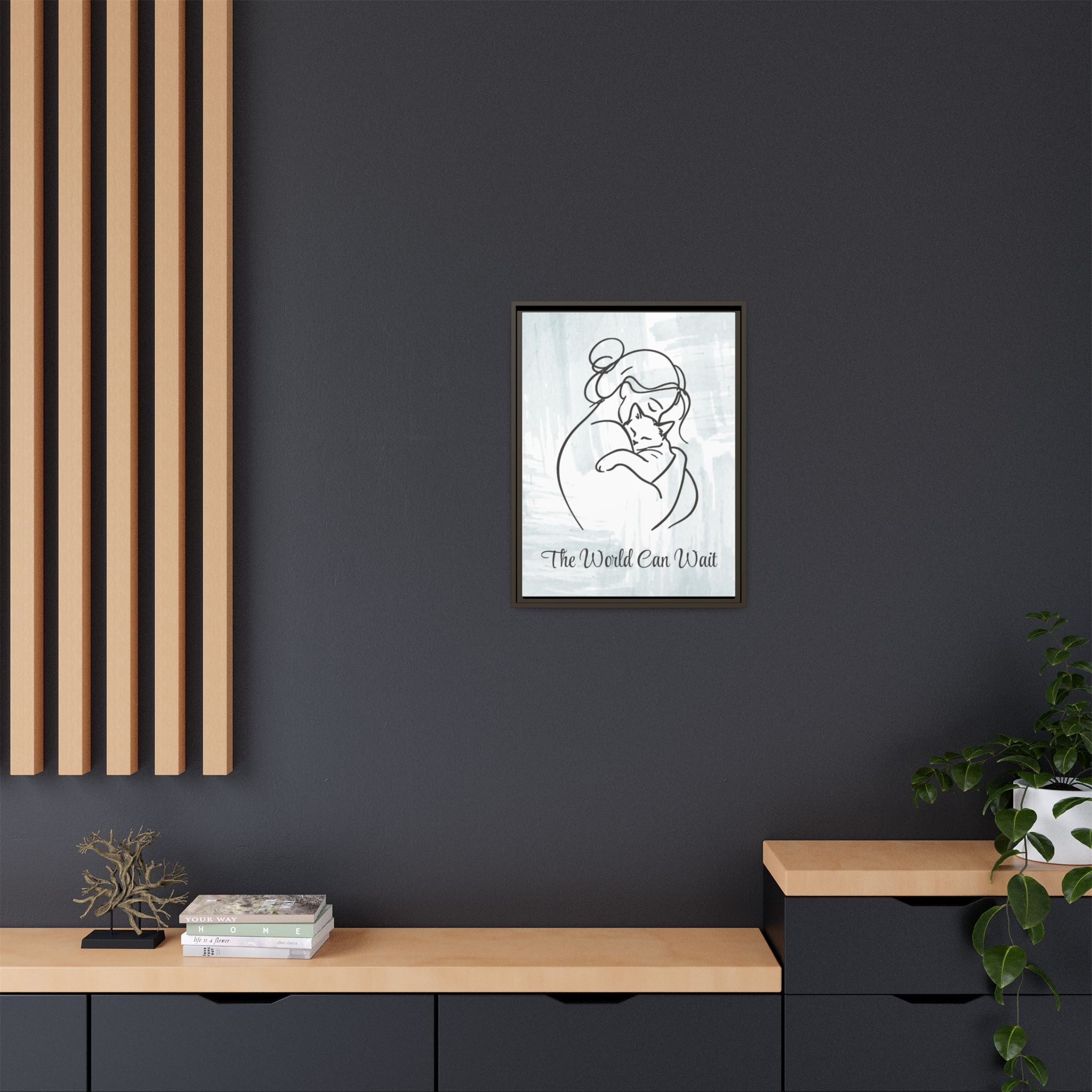 The World Can Wait Cat Canvas Print