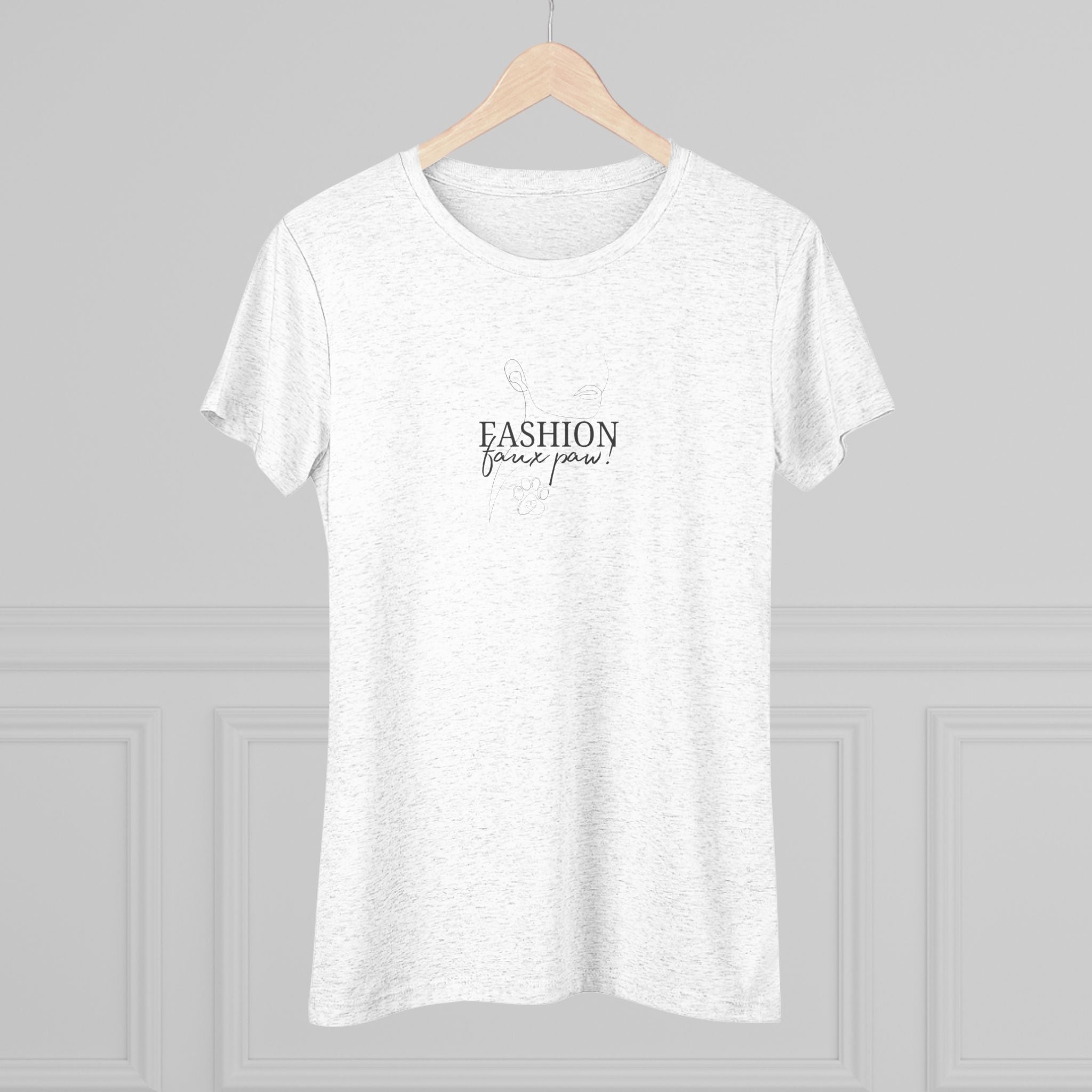 Photo depicting the ​Fashion Faux Paw Women's Triblend Tee from EpiAl's Shop.