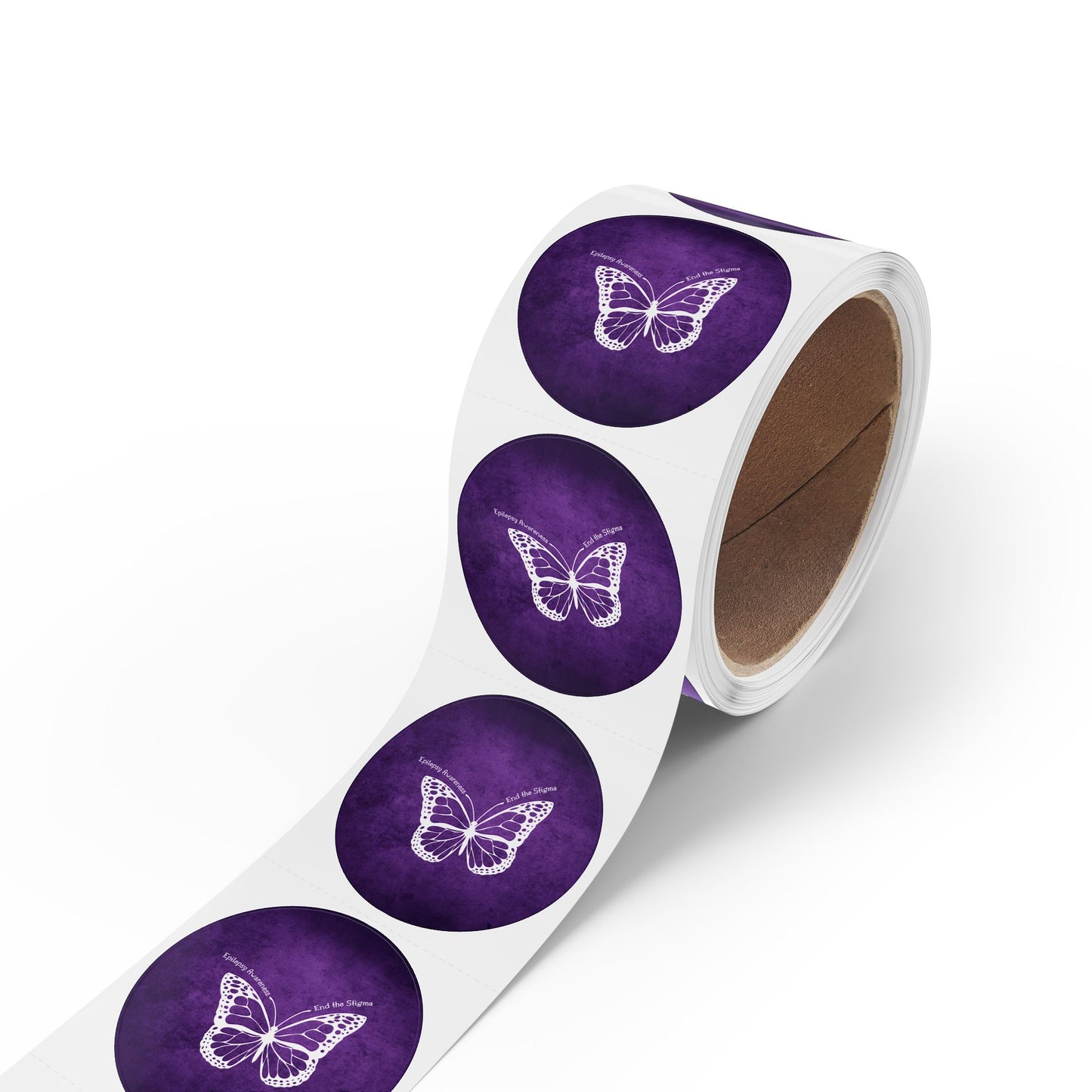 Butterfly Epilepsy Awareness Round Sticker Rolls
