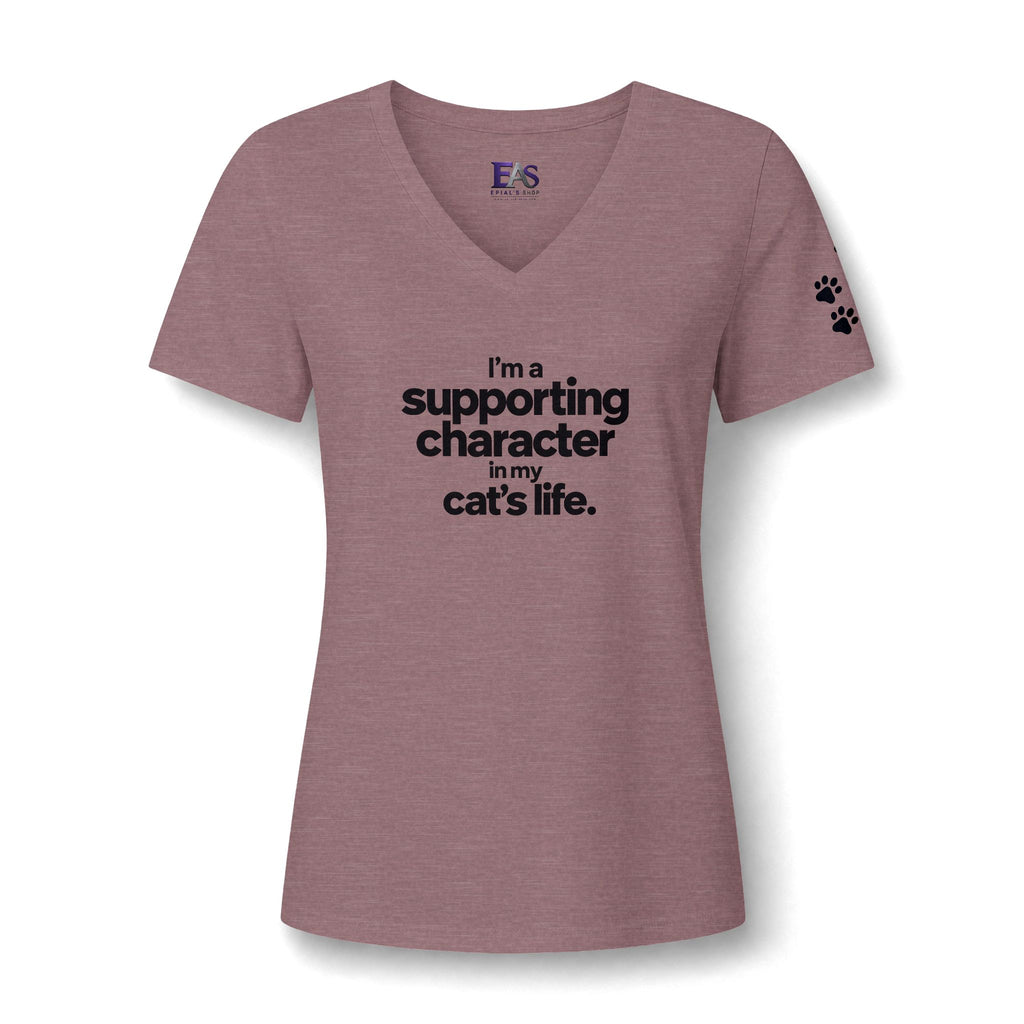 Supporting Character in My Cat’s Life Women’s V-Neck Tee