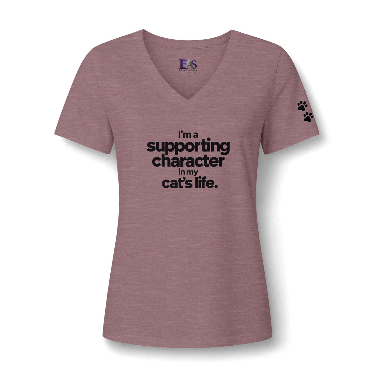Supporting Character in My Cat’s Life Women’s V-Neck Tee