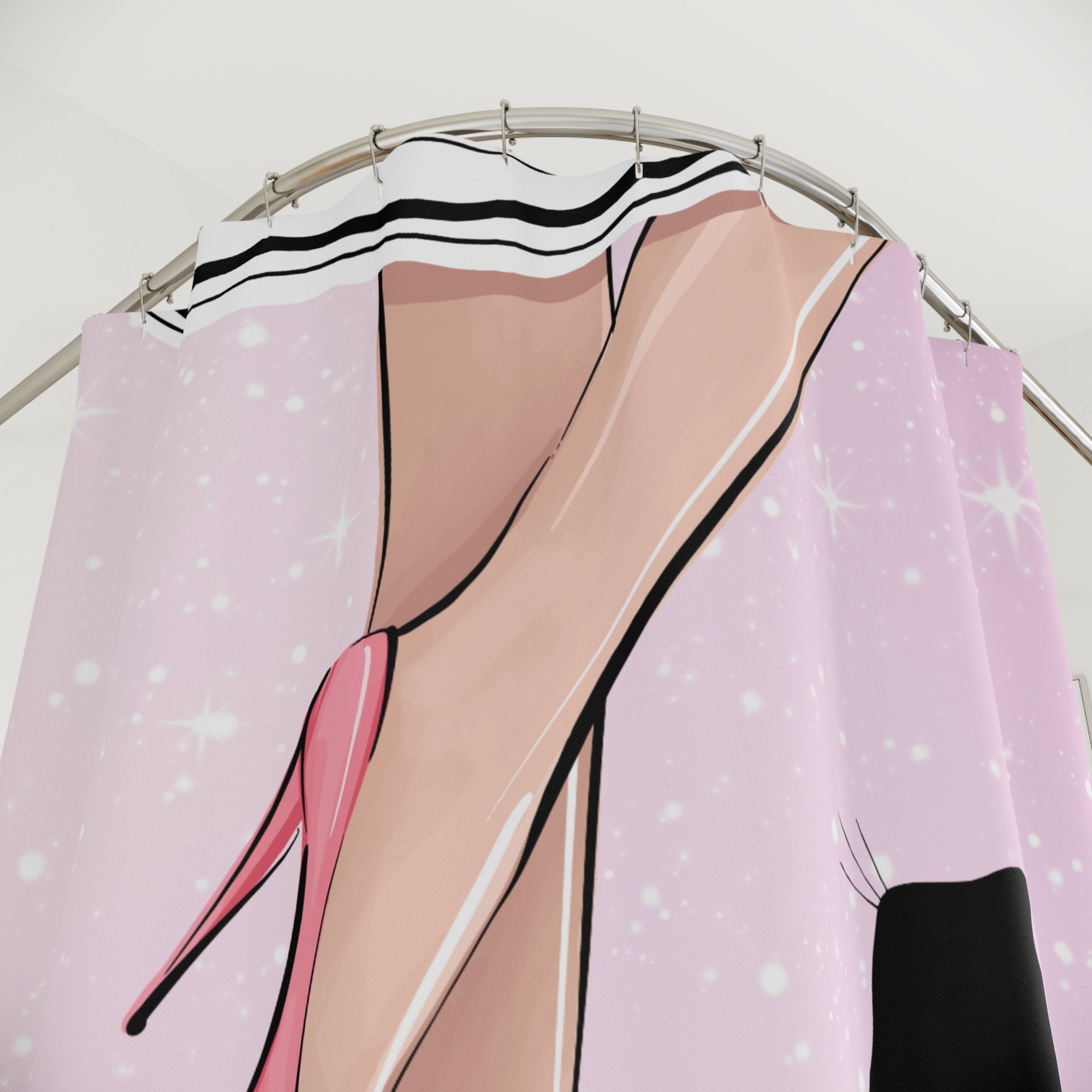 Chic Cat Lady Legs Shower Curtain, Casual Bathroom Decor