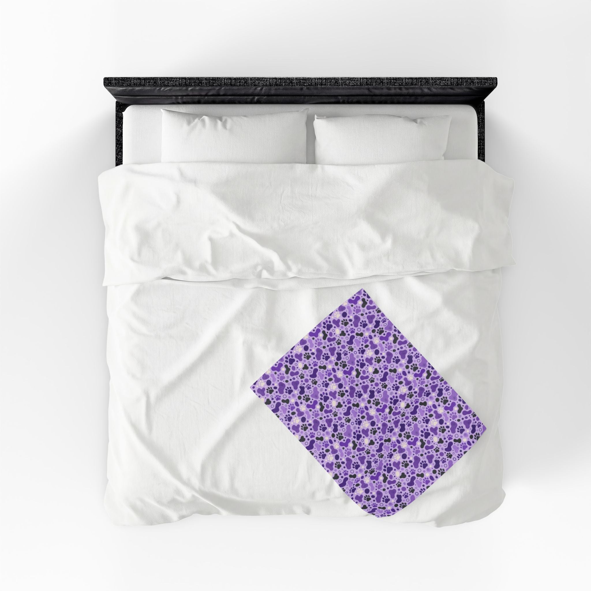 Purple Paw Print Plush Blanket | Cat & Dog Lover Cozy Throw Blanket
