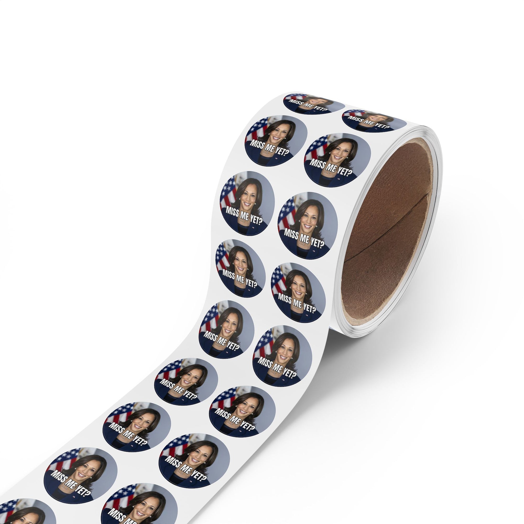 Political Round Sticker Rolls - Kamala 'Miss Me Yet?'