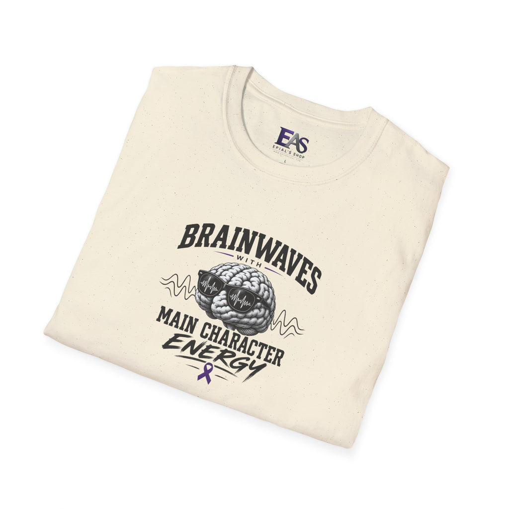 Brainwaves With Main Character Energy Epilepsy Awareness T-Shirt