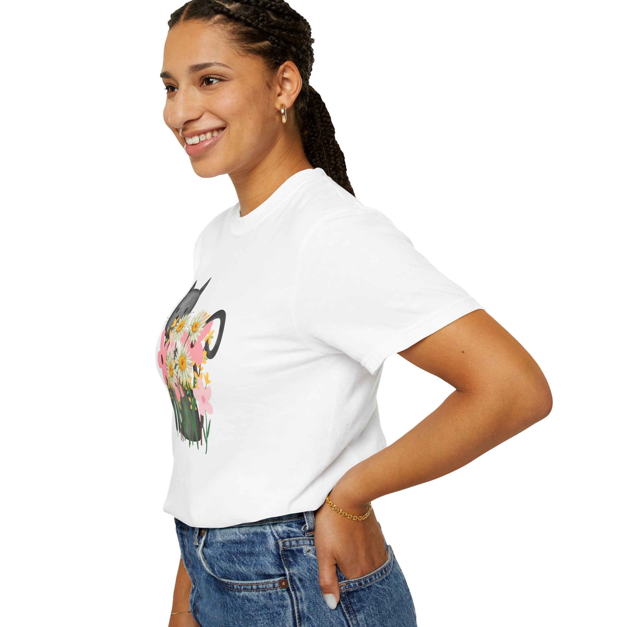 Women’s Floral Cat T-Shirt
