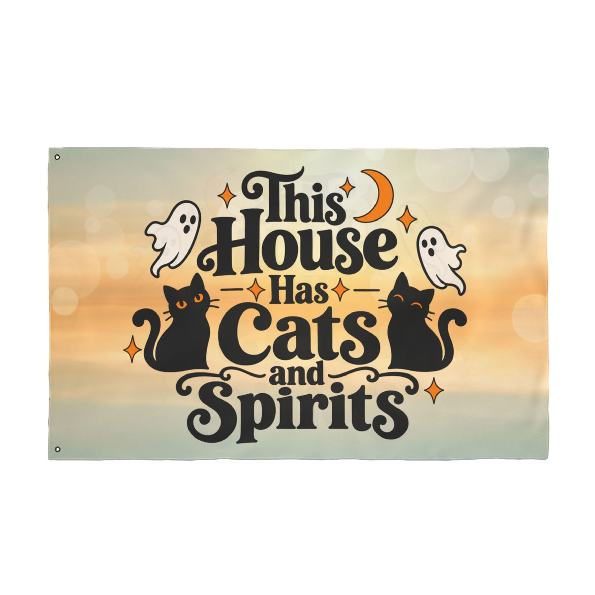 This House Has Cats and Spirits Double-Sided Flag