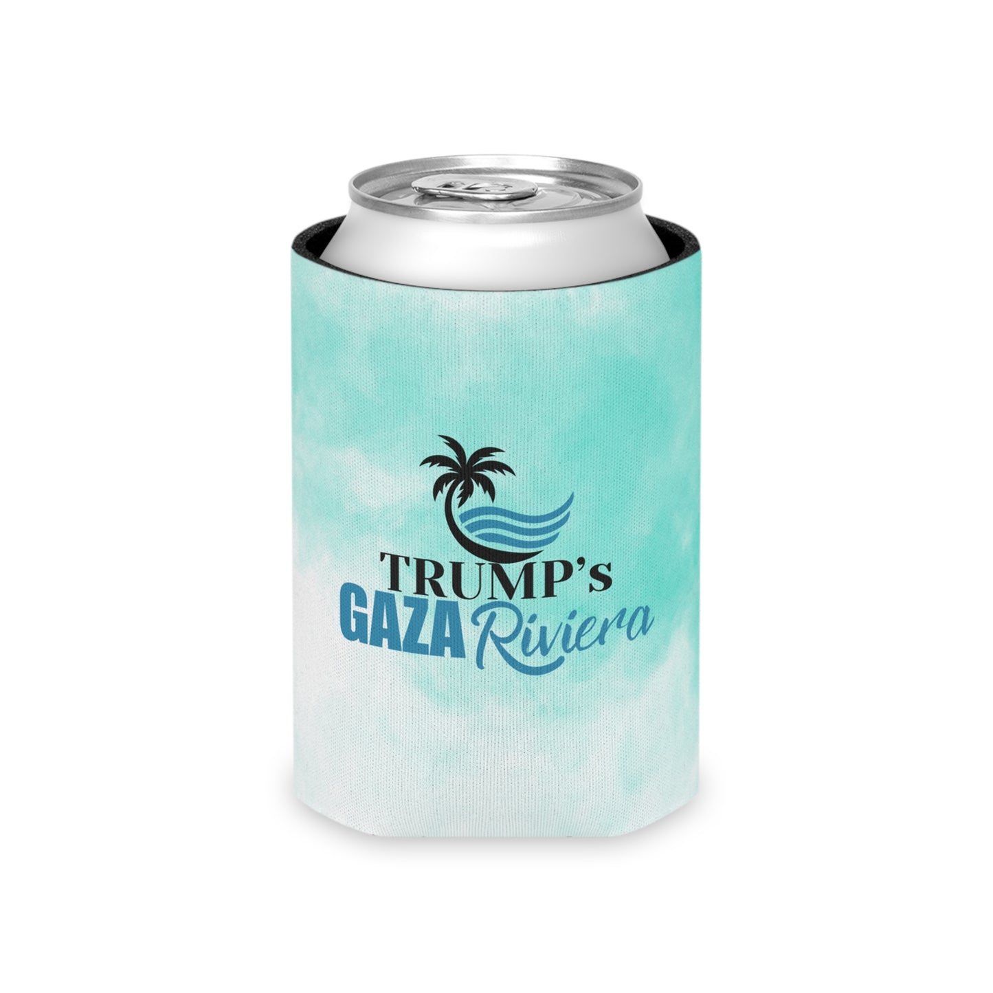 Tropical Themed Can Cooler - Trump's Gaza Riviera, Beach Party Essential