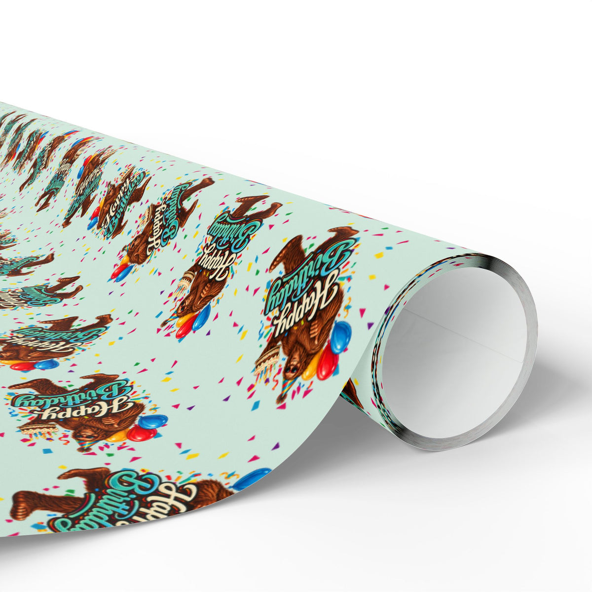 Happy Birthday Bigfoot Wrapping Paper | Sasquatch Birthday Gift Wrap