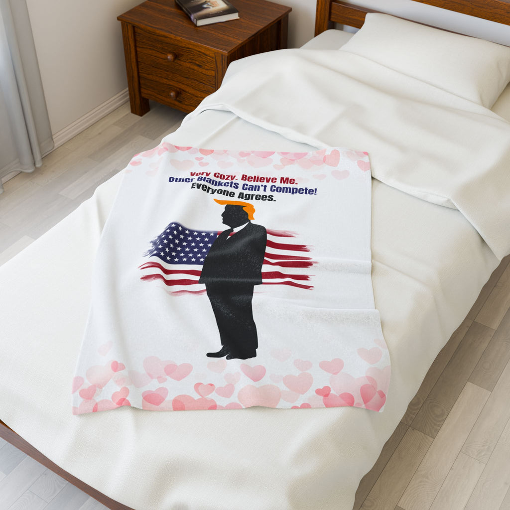 Very Cozy. Believe Me. Political Parody Velveteen Blanket