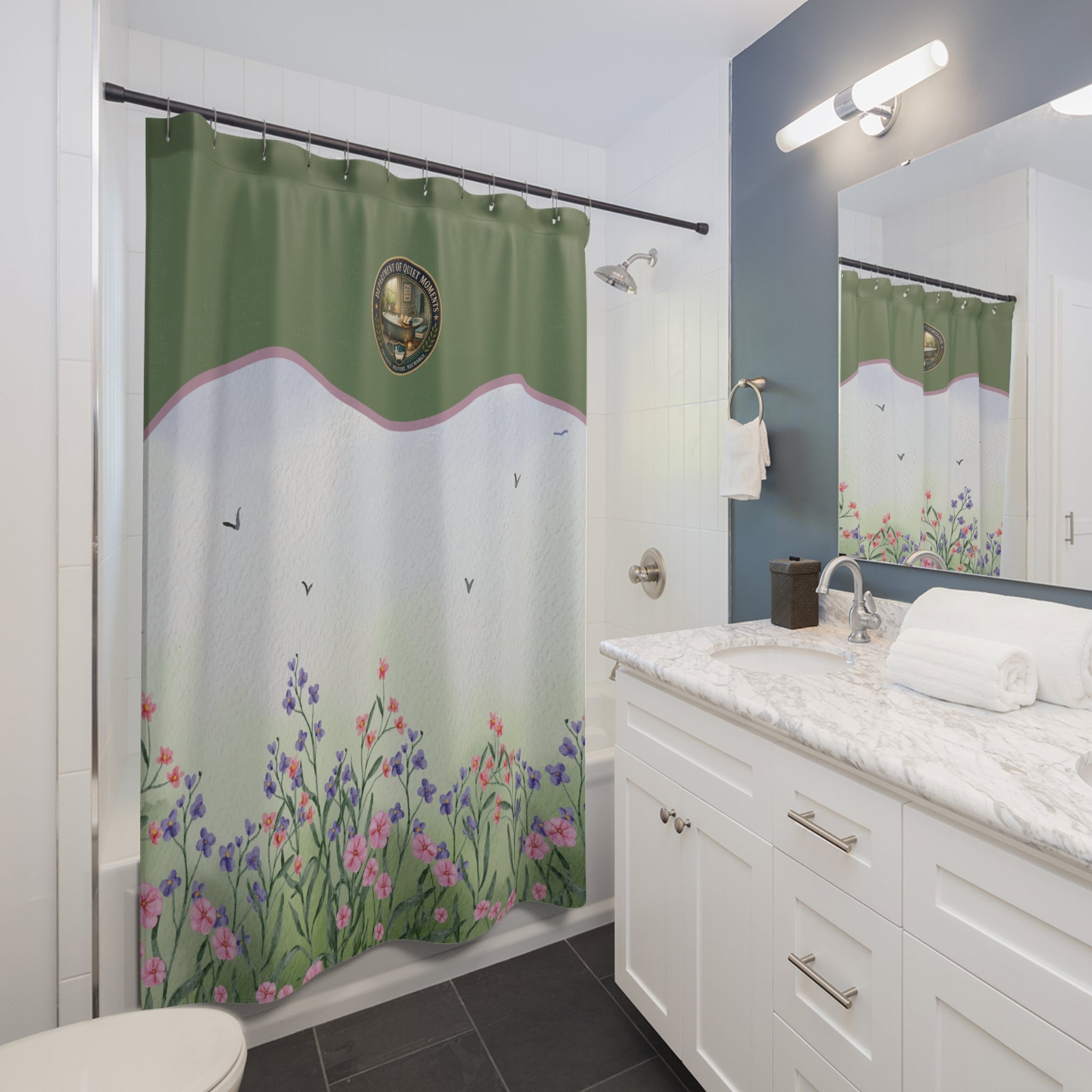 Department of Quiet Moments Botanical Shower Curtain