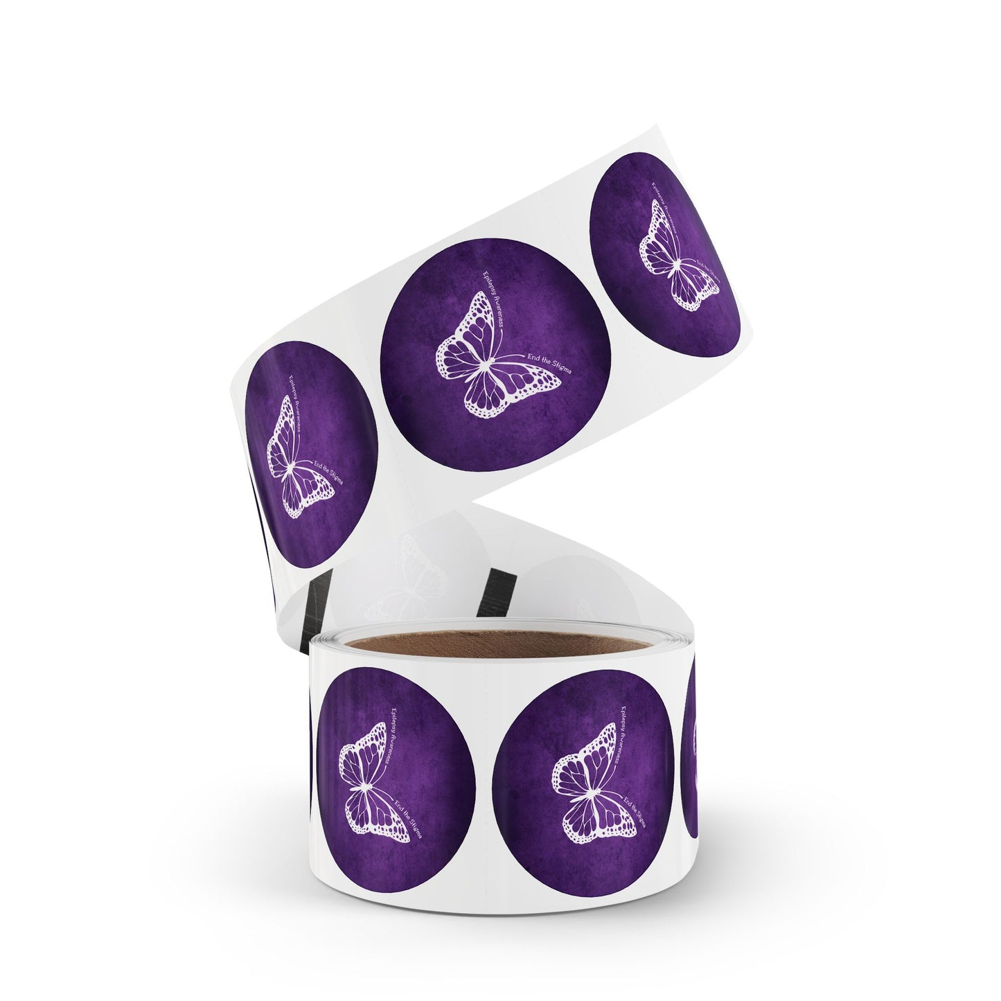 Butterfly Epilepsy Awareness Round Sticker Rolls