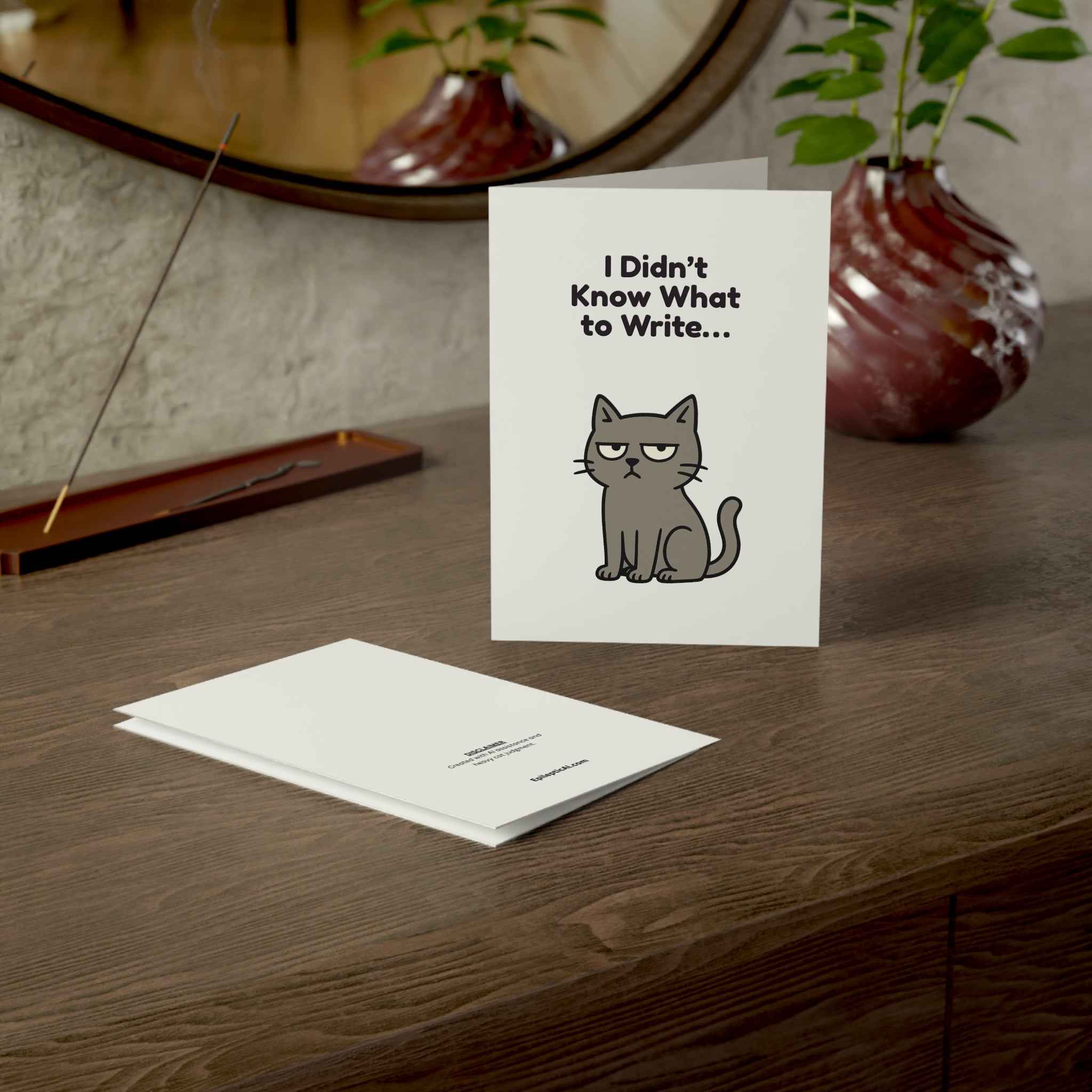 Funny Cat Keyboard Greeting Card – “I Didn’t Know What to Write…” – 10, 30, 50 pc. sets