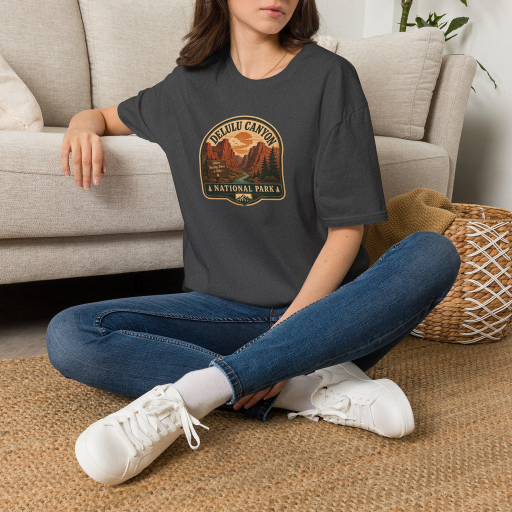 Delulu Canyon National Park Unisex T-Shirt | Funny Retro National Park Parody Tee