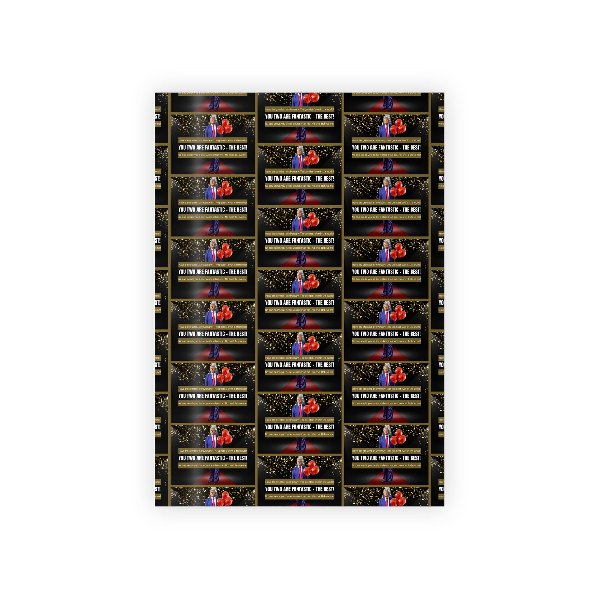 Trump Anniversary Best Wishes Gift Wrapping Paper Rolls, 1pc
