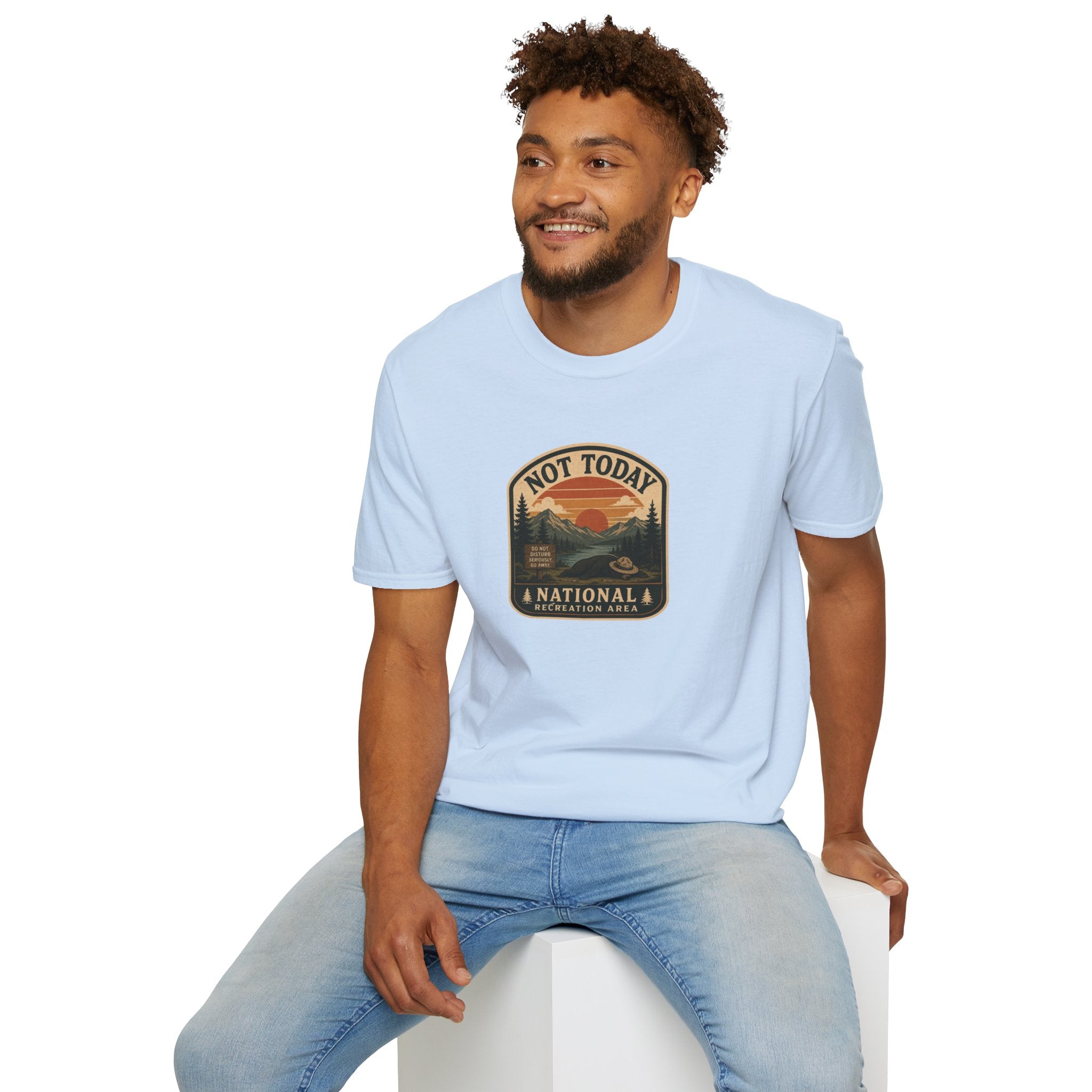Not Today National Recreation Area Unisex T-Shirt | Funny Retro Outdoors Graphic Tee