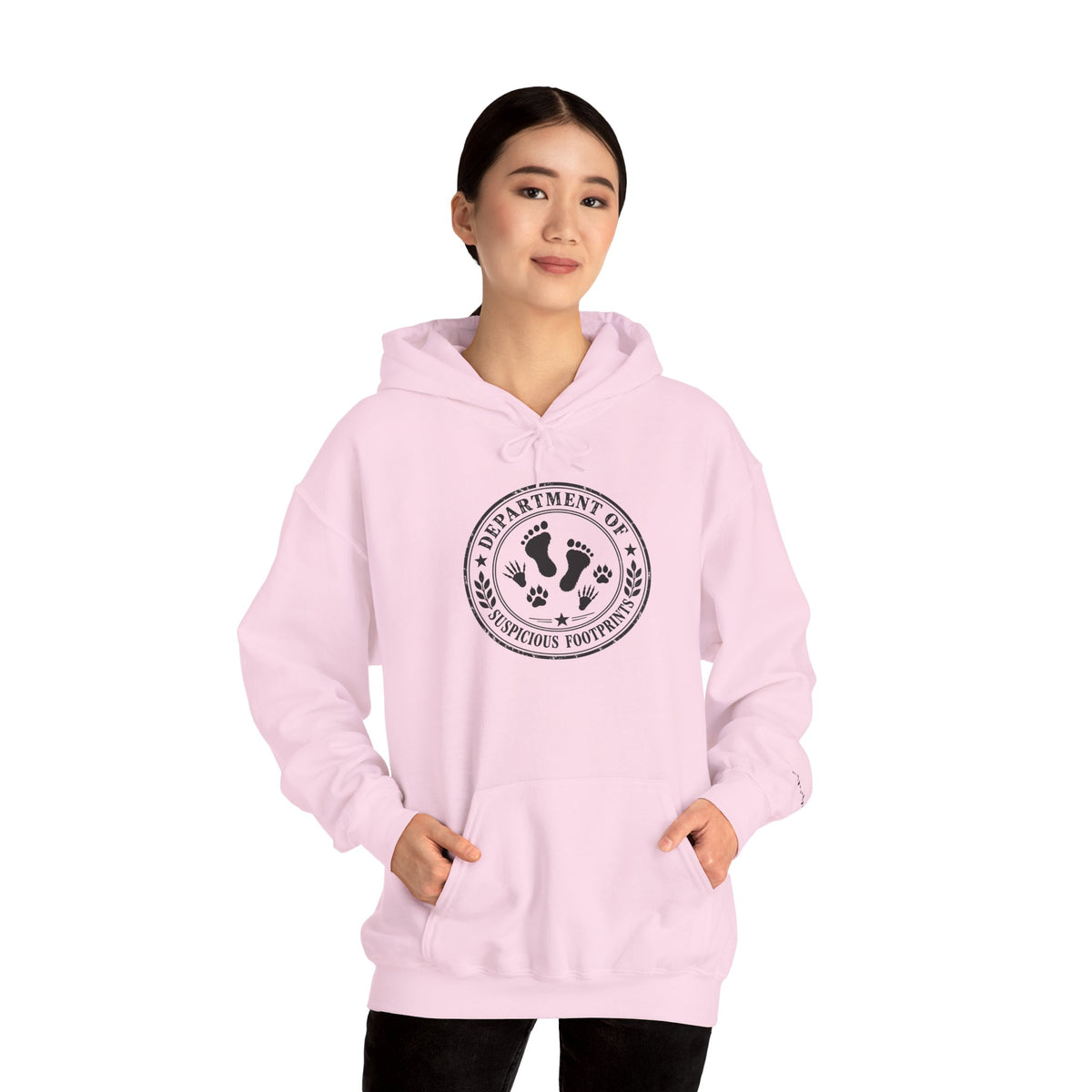 Department of Suspicious Footprints Hoodie | Bigfoot, Raccoon & Cat Cryptid Sweatshirt