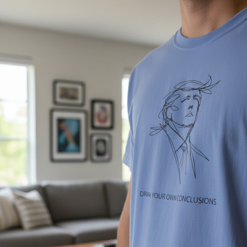 Draw Your Own Conclusions Unisex Graphic Tee – Minimal Line Art Statement Shirt