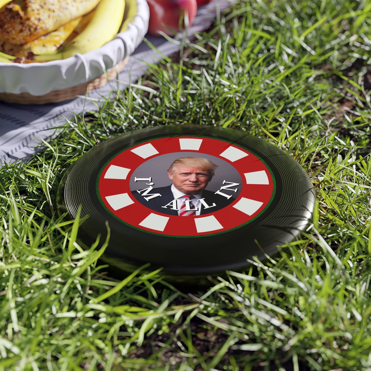 I'm All In with Trump Political Themed Frisbee - Fun Outdoor Game